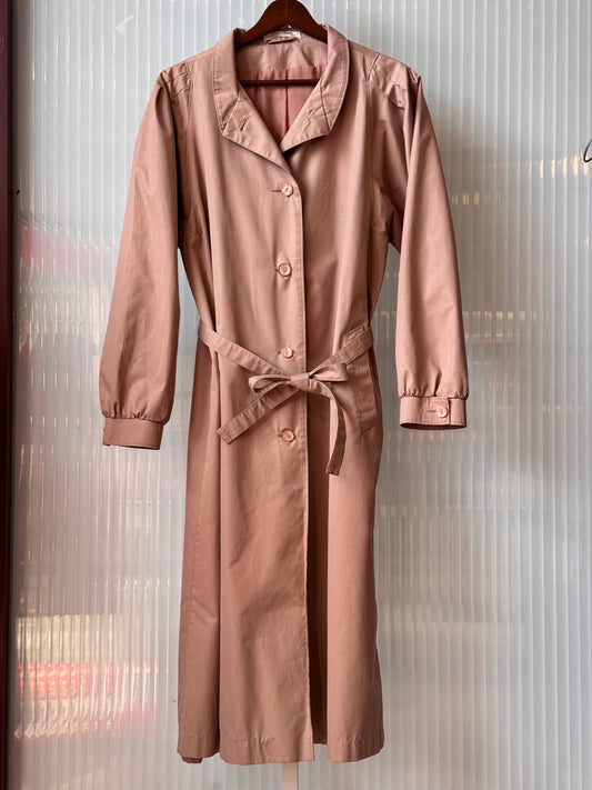 1980s Mauve Pink Trench Coat
