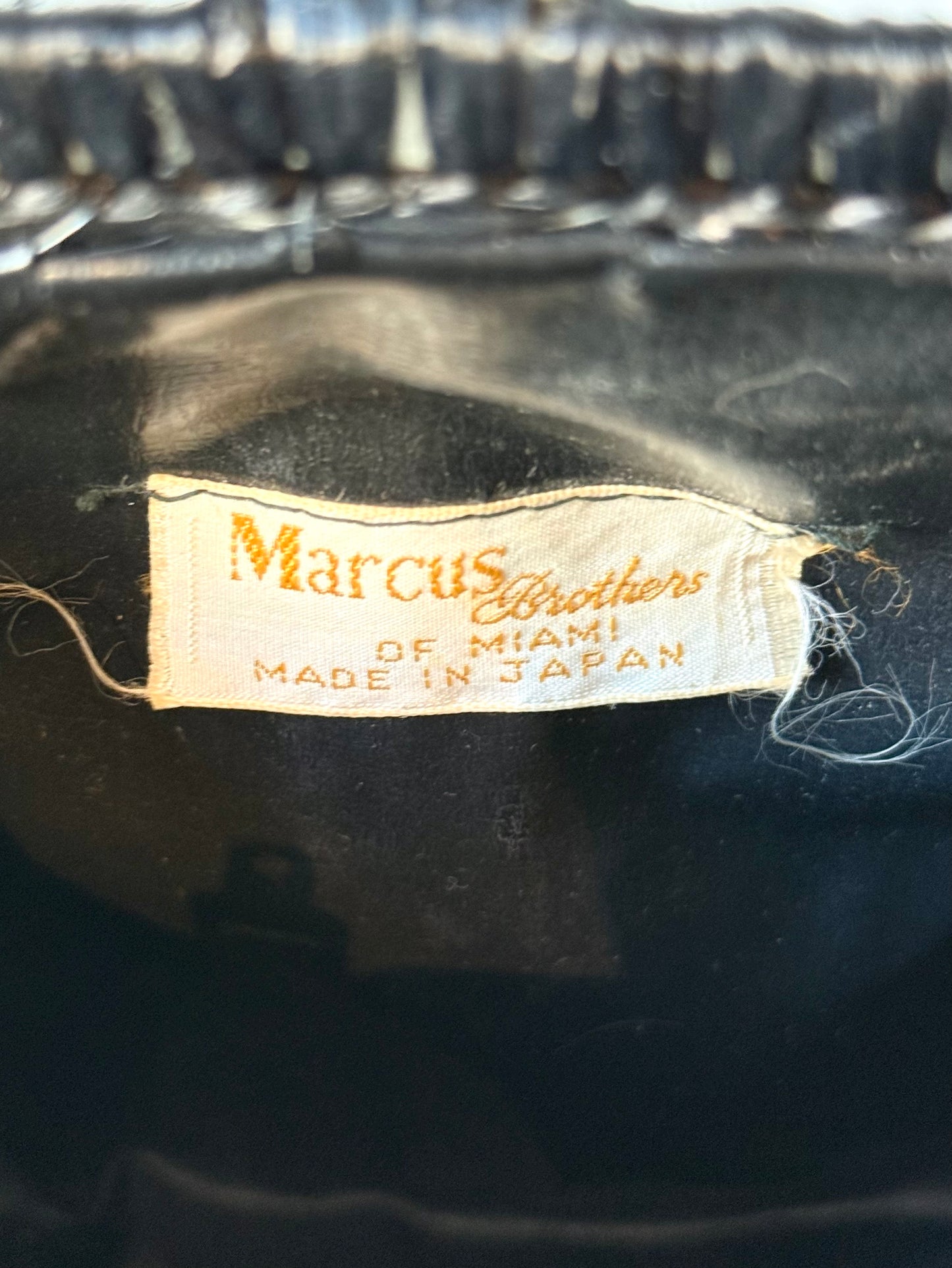 1950s Black Beaded Kiss Lock Purse