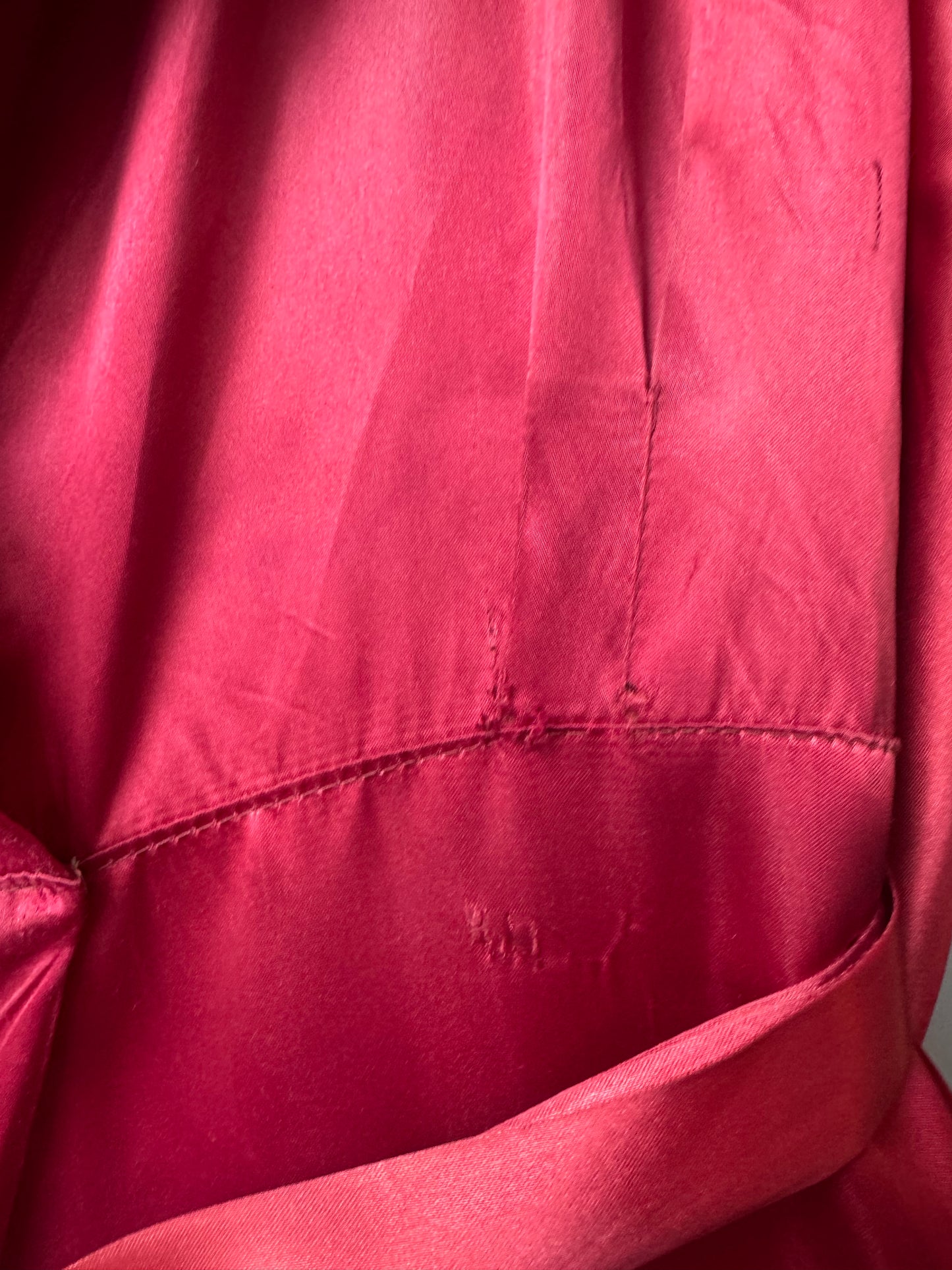 1940s Deep Red Luxurious Satin Robe Dress