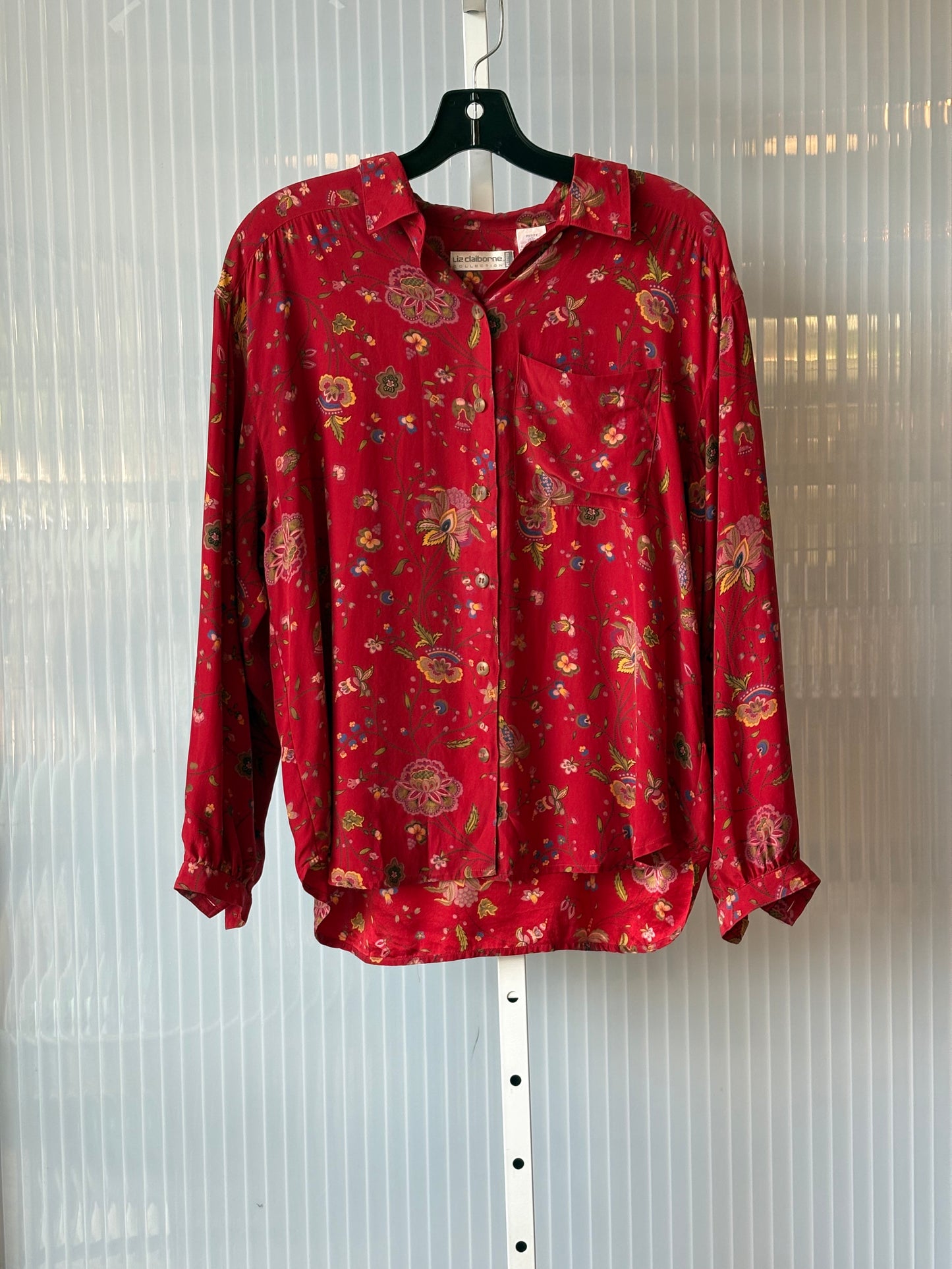 1990s Red Floral 100% Silk Lounge Set