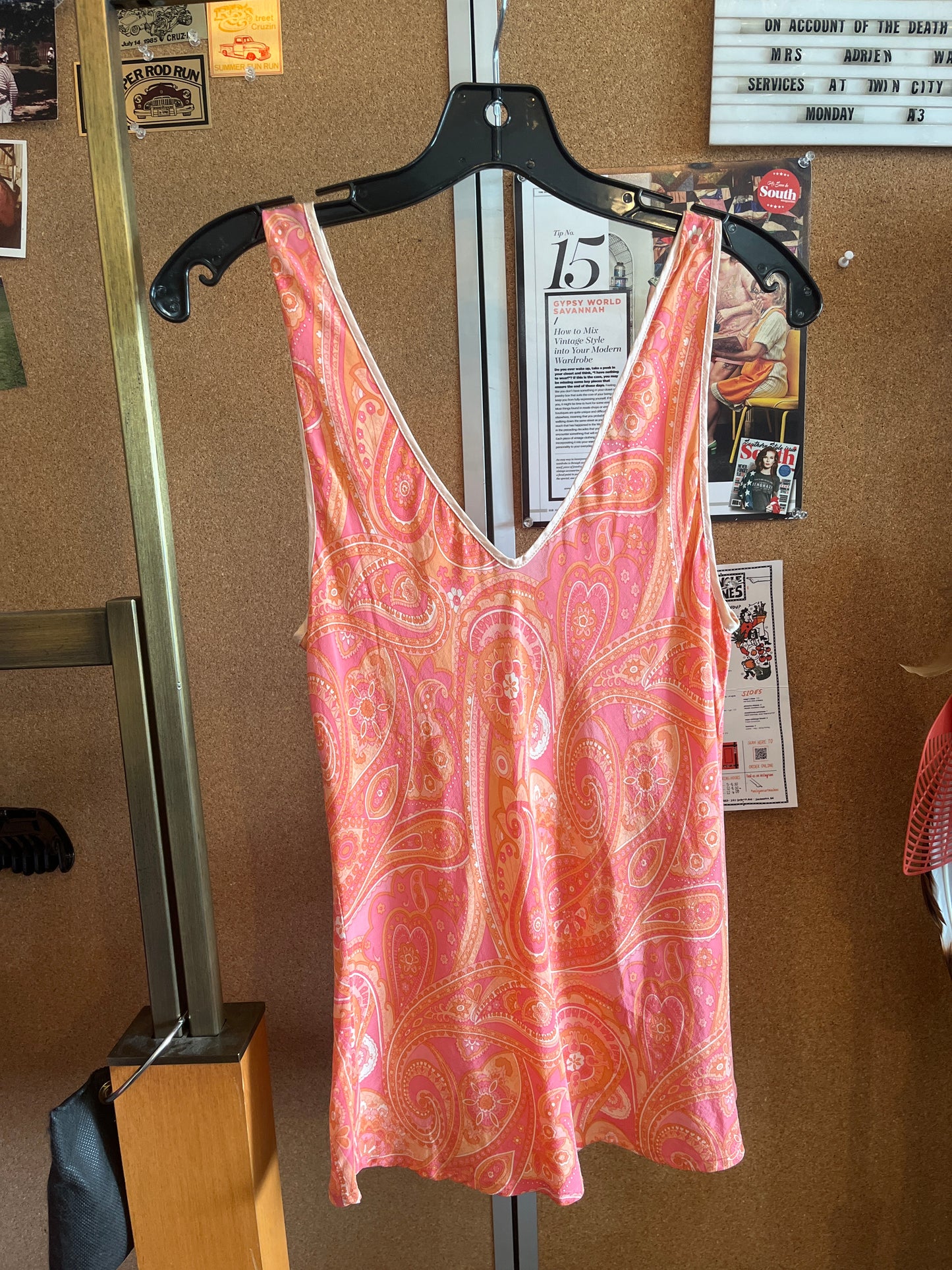 1990s Hannah Pink Paisley Tank Top