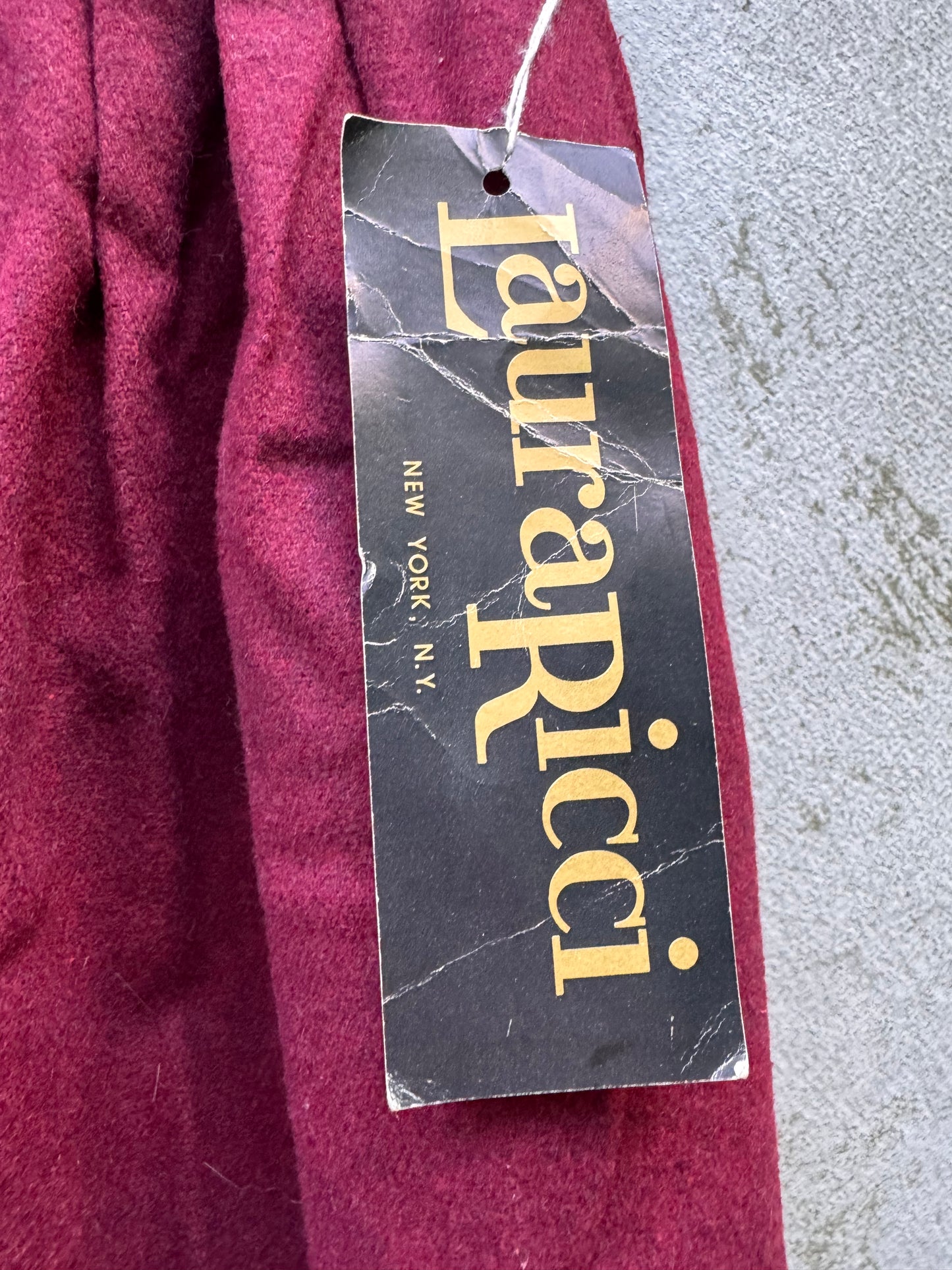 1970s Dead stock Maroon Wool Pleaded Trousers