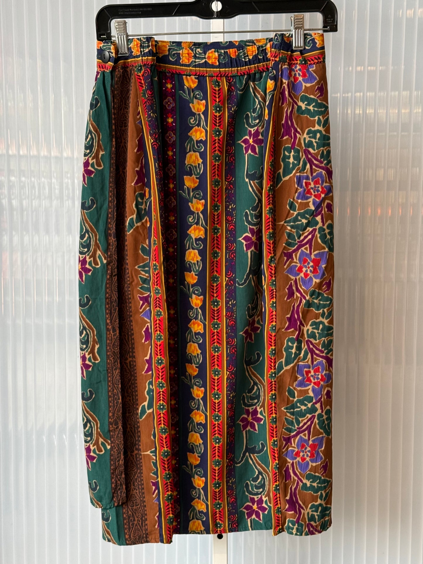 1990s Multicolor Floral Wrap Skirt