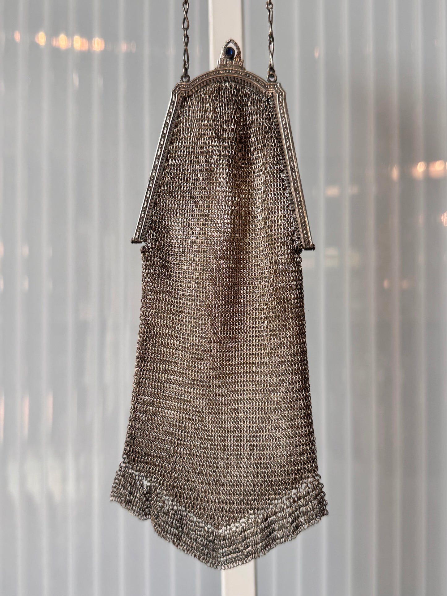 1920s Silver Chainmail Metal Evening Bag