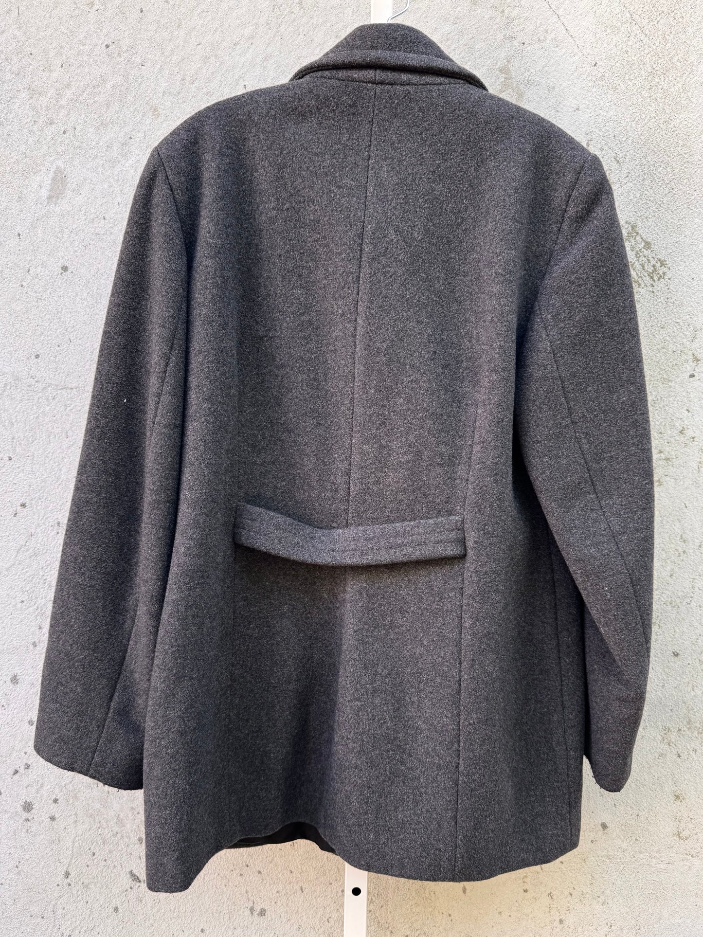 2000s Halston Gray Cashmere Wool Blend Peacoat