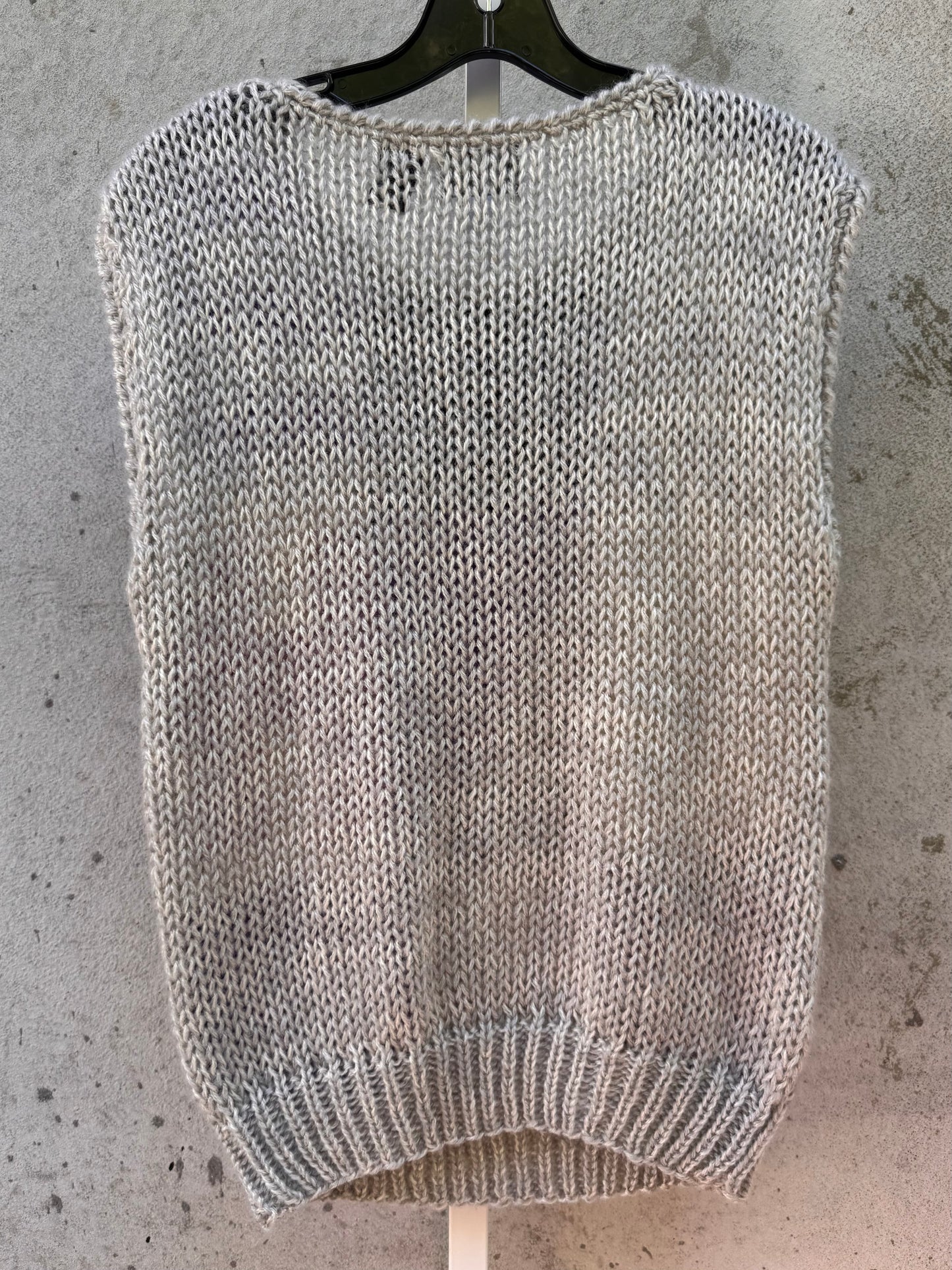 1980s Gray & Purple Knit Sweater Vest