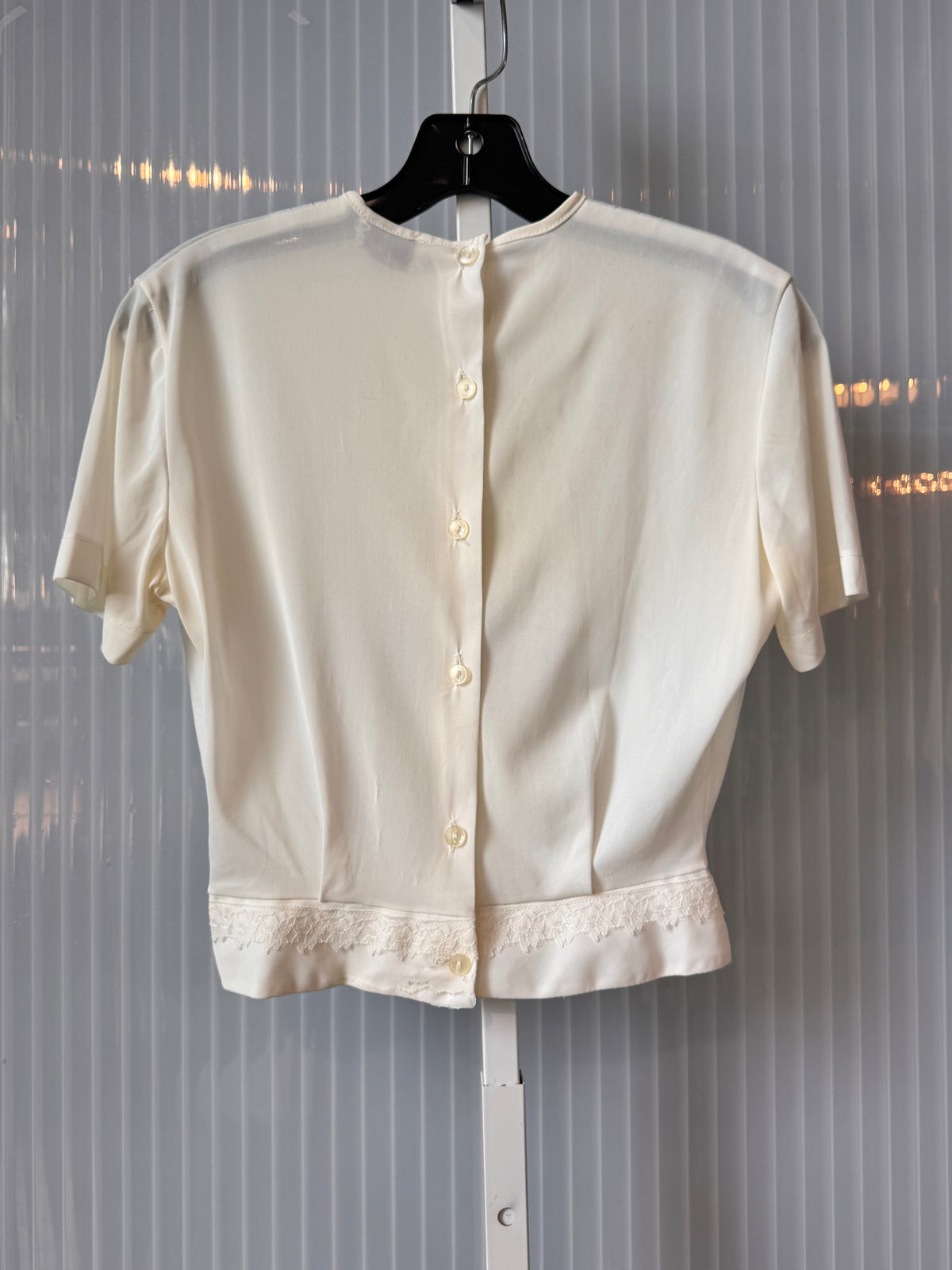 1970s Sheer White Pleated Blouse