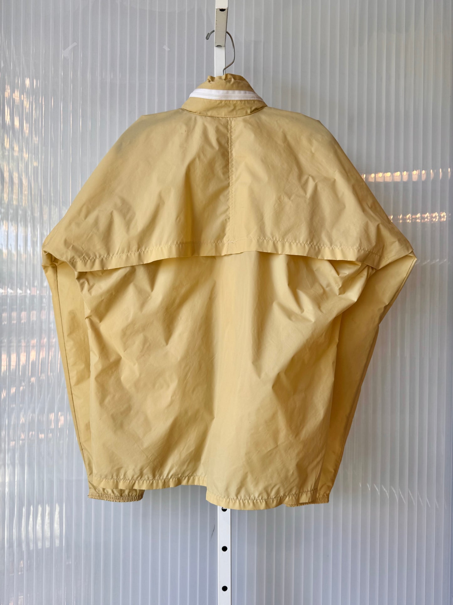 1970s Muted Yellow Hooded Rain Jacket