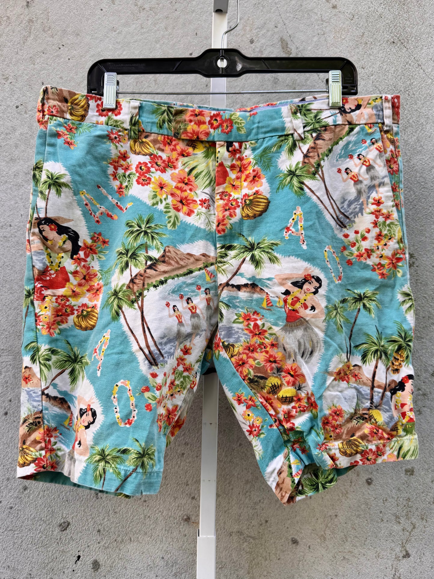 2000s Polo Ralph Lauren Blue Retro Hawaiian Shorts