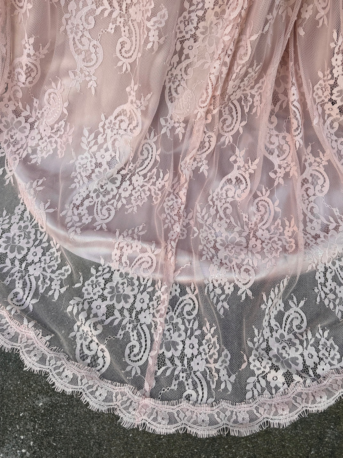 Blush Pink Lace Mother of Bride Wedding Dress