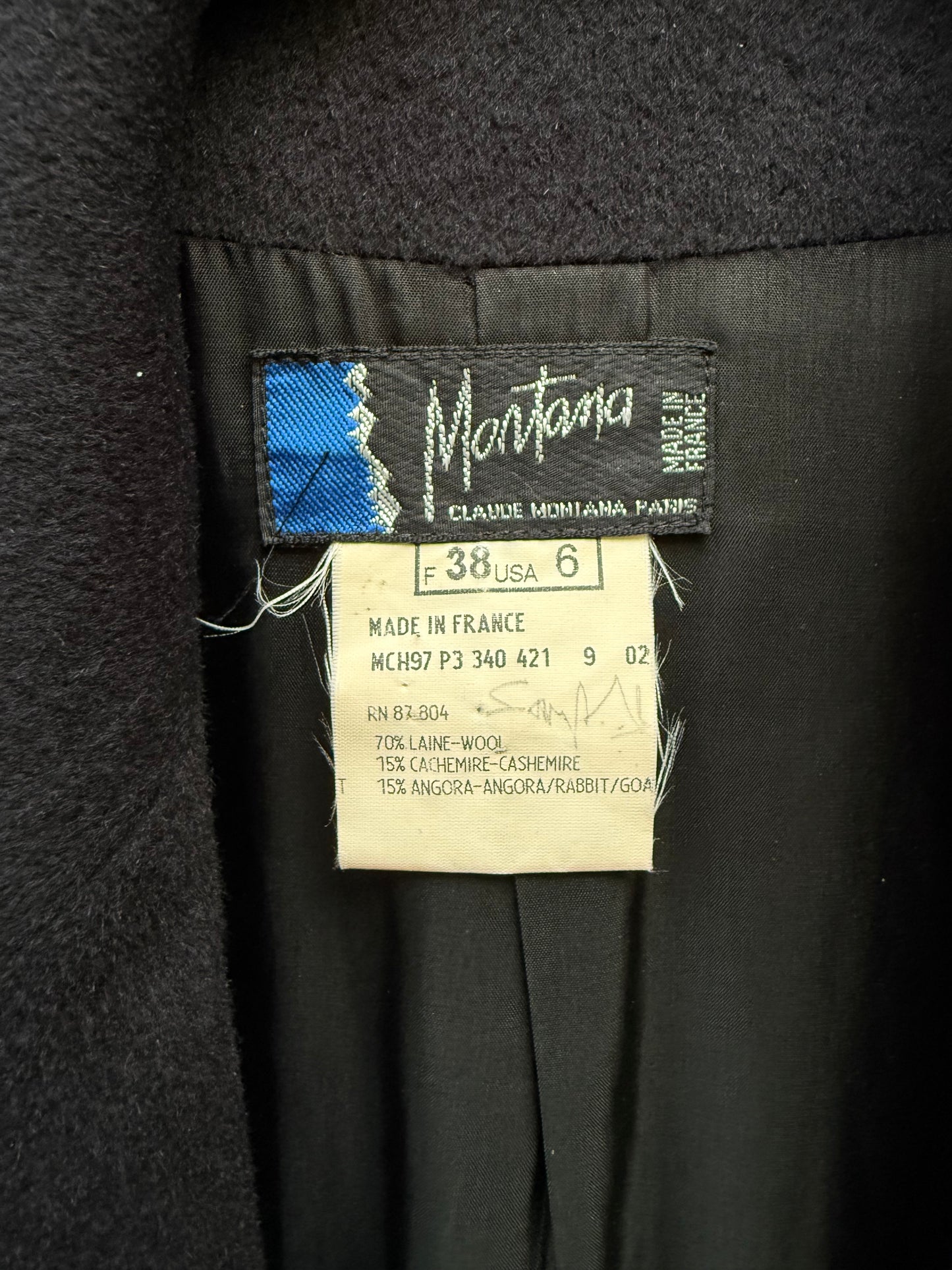 1980s Wool Blend Black Asymmetrical Blazer / Cape