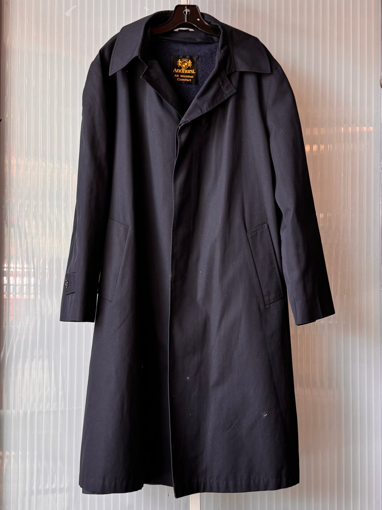 1990s Navy Trench Coat with Wool Lining