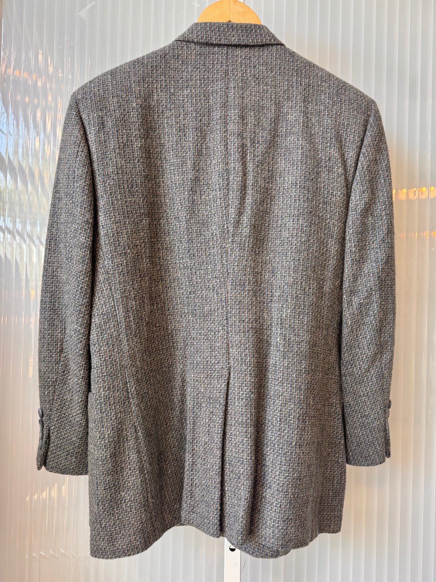 1980s Christian Dior Grey Tweed Wool Blazer