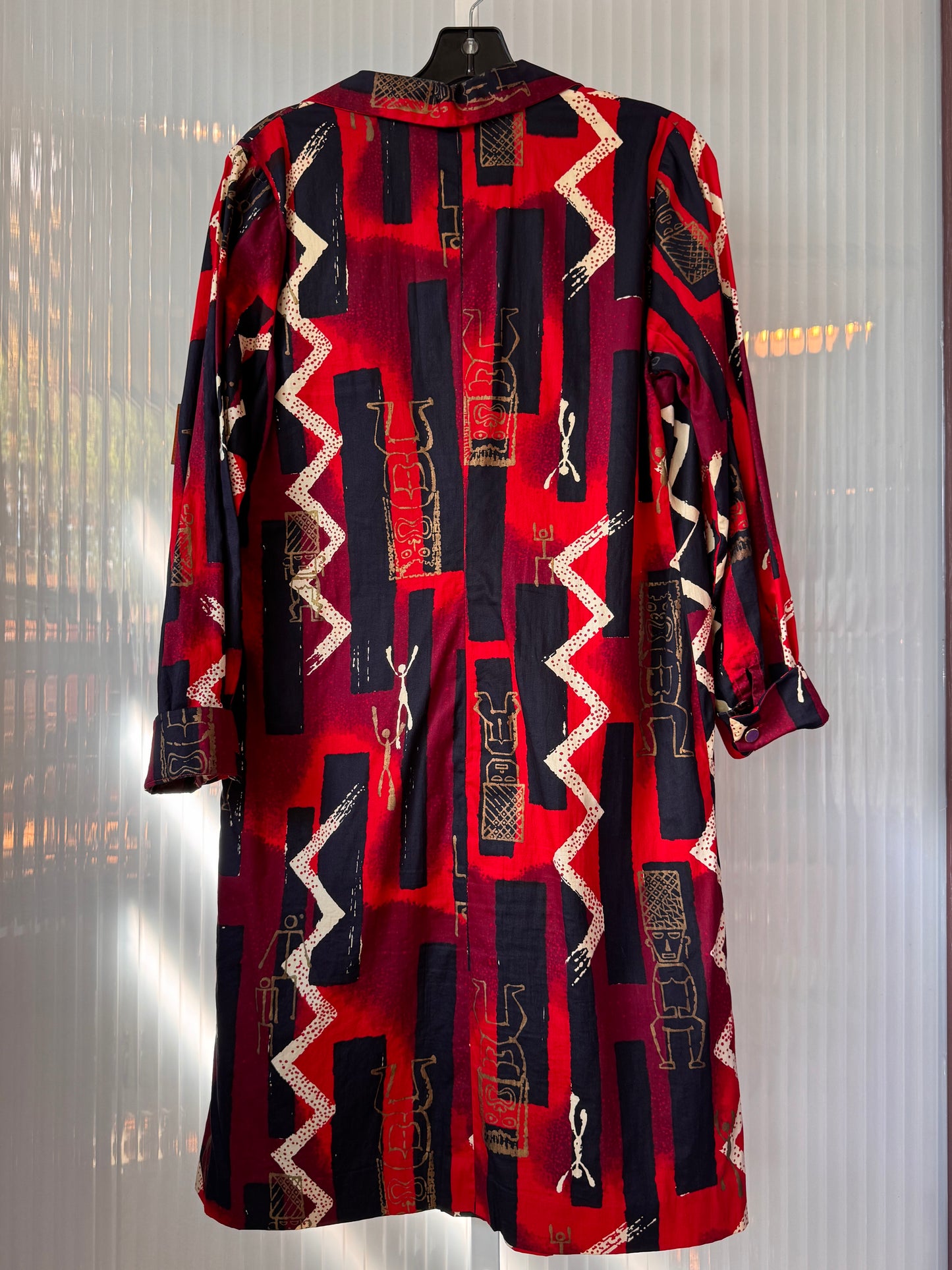 Red & Black Geometric Tunic Dress