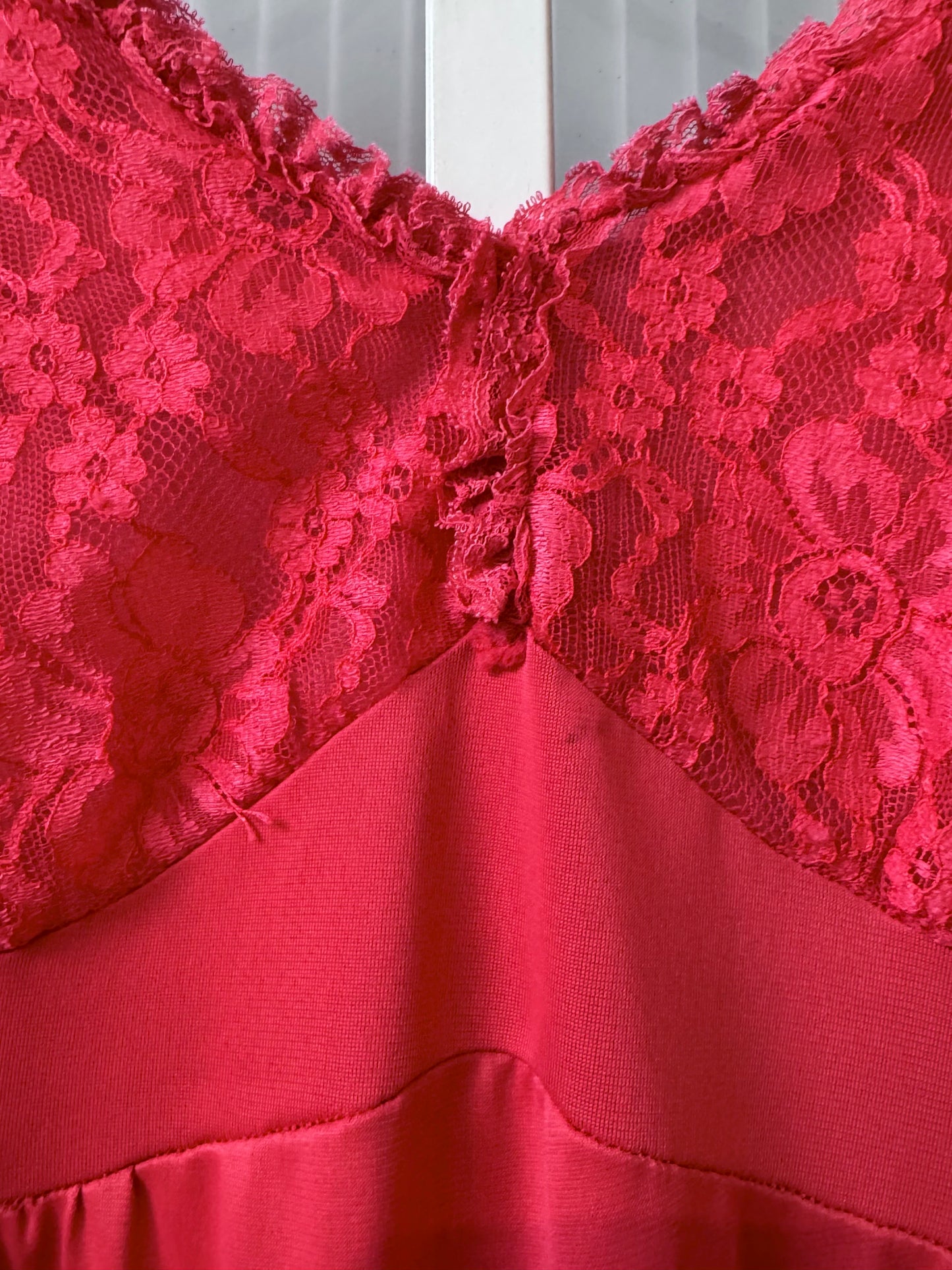 1960s Hot Pink Slip with Lace Cups