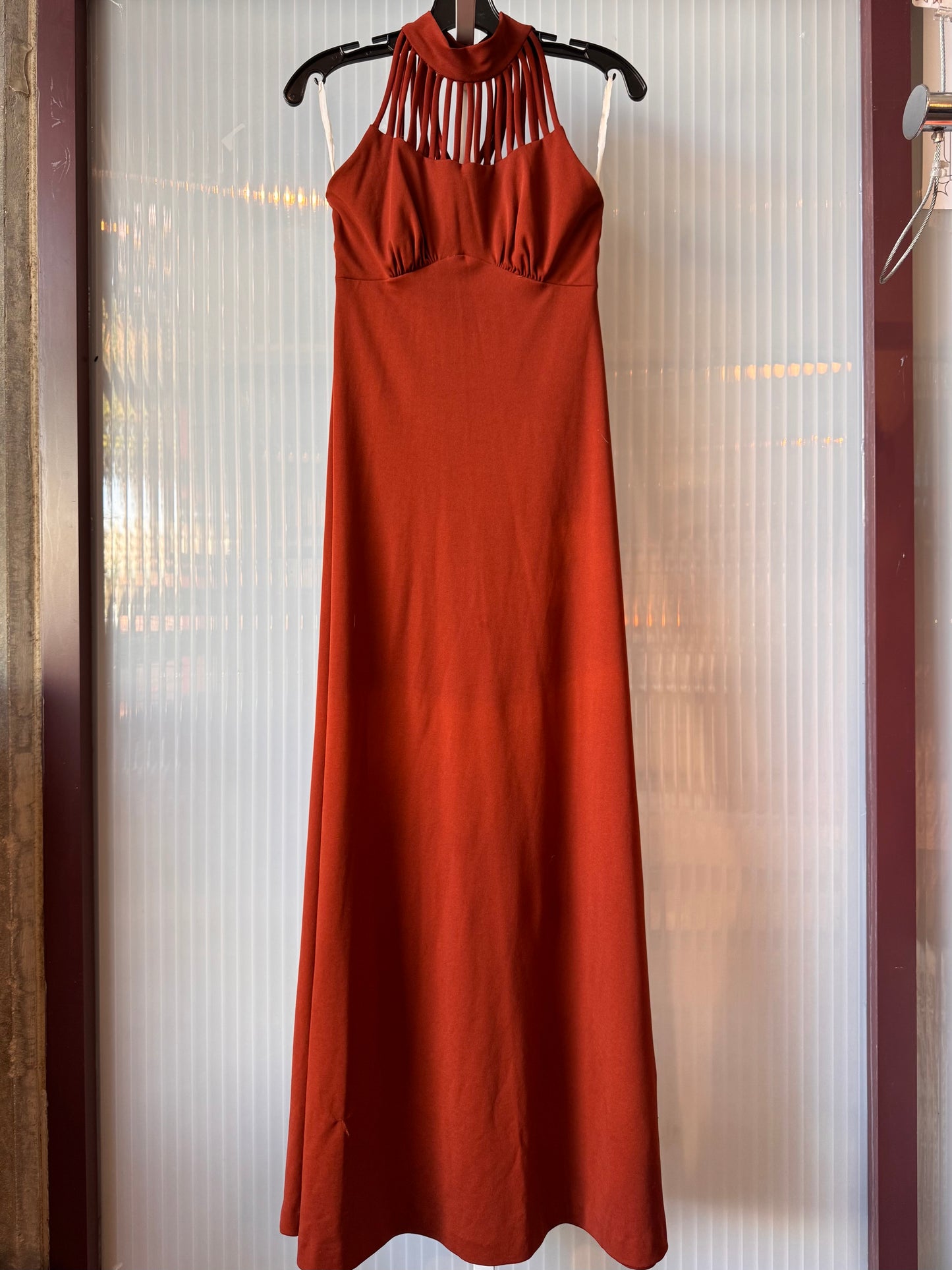 Orange Empire Waist Dress & Cape Set