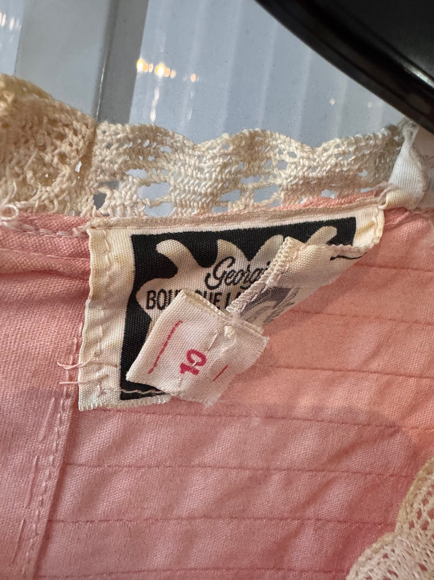 1970s Georgia Charuhas Pink Floral Top & Skirt Set