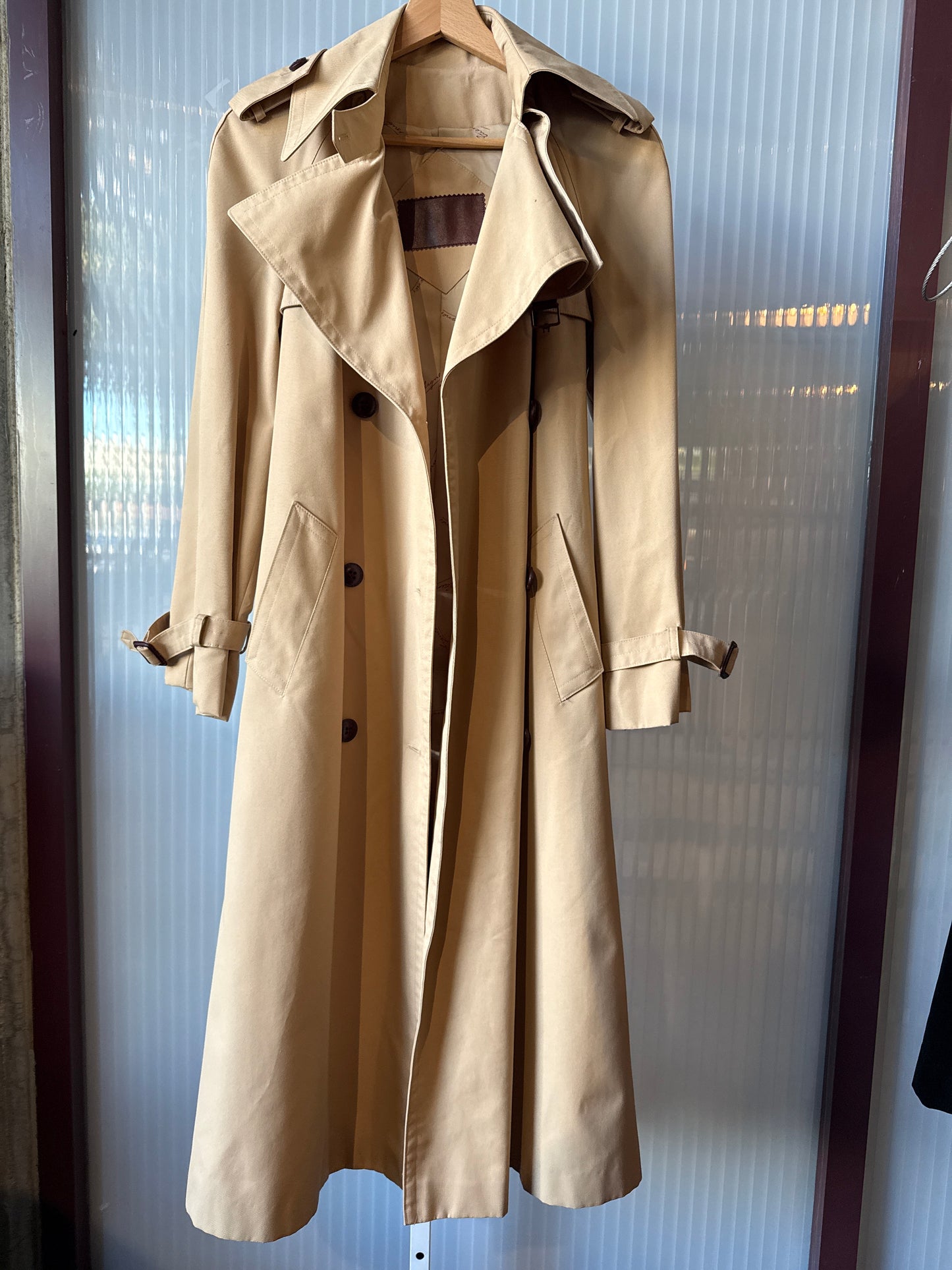 1970s Double Breasted Camel Trench Coat