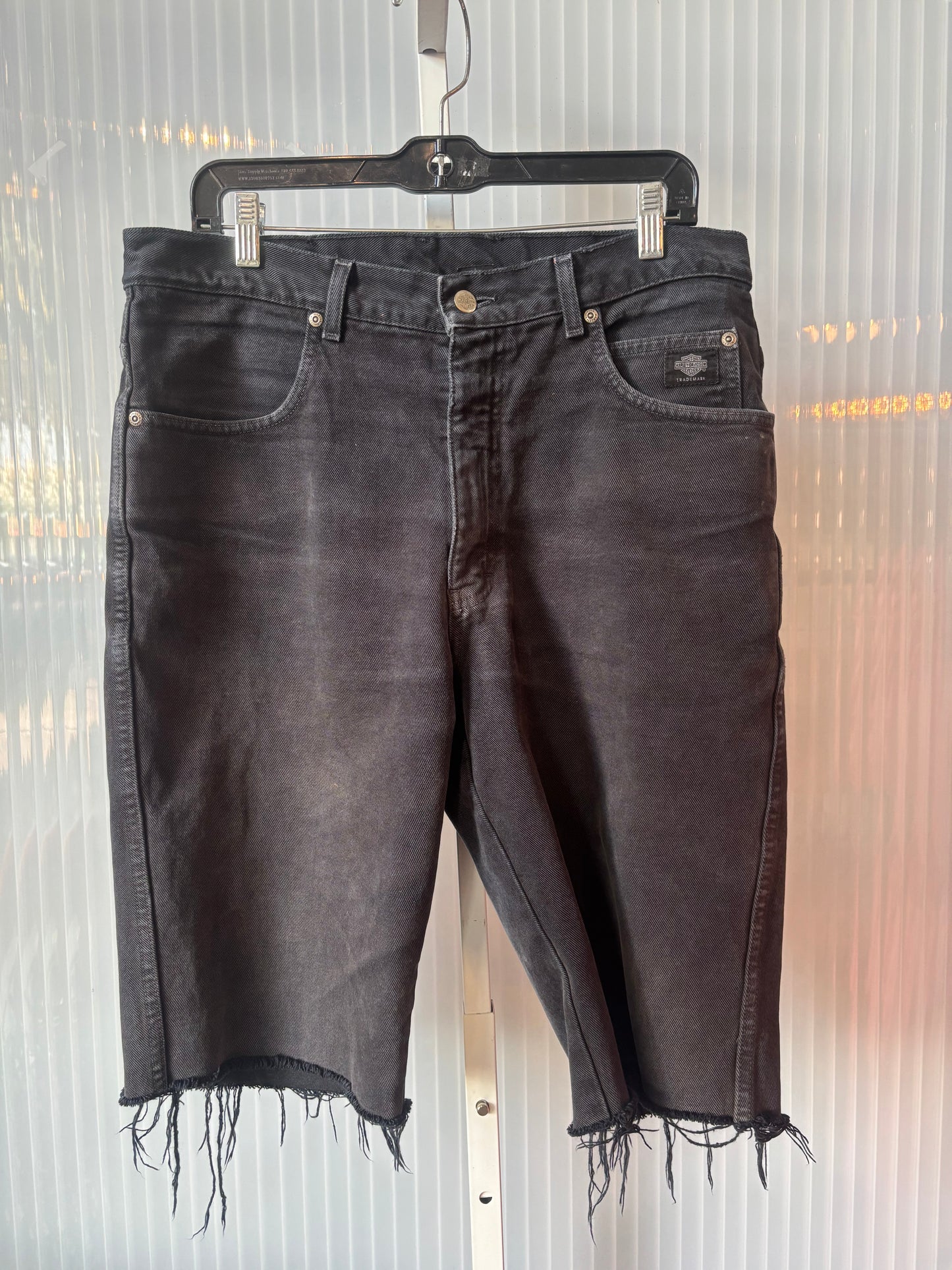 2000s Harley Davidson Black Denim Shorts