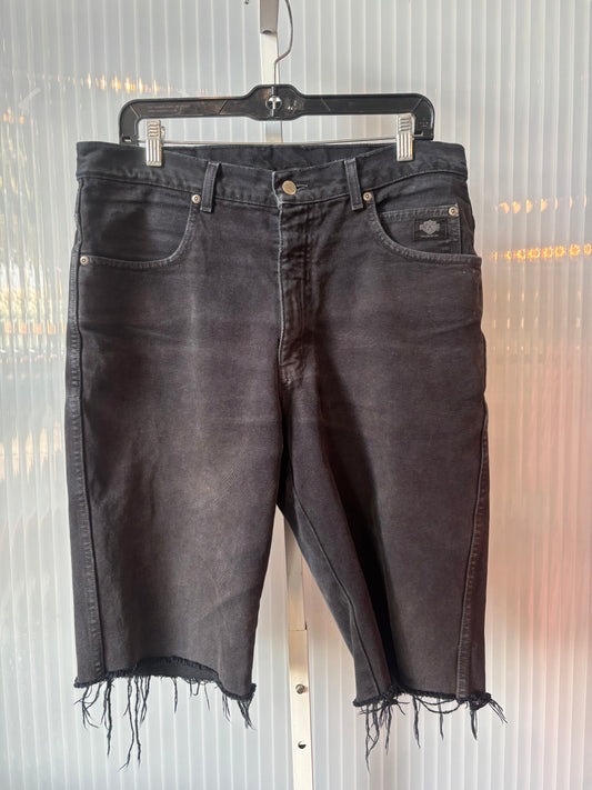 2000s Harley Davidson Black Denim Shorts