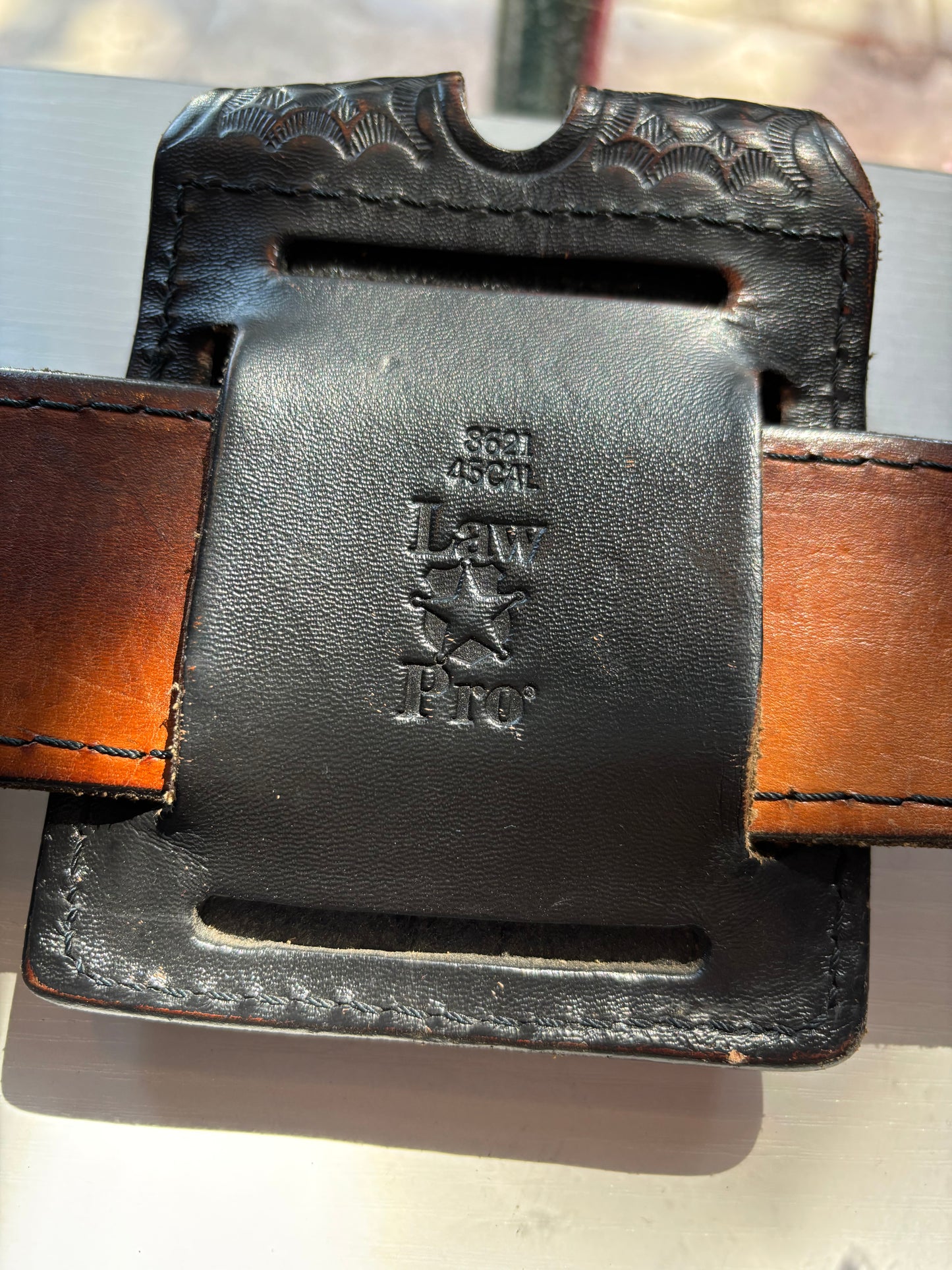 Authentic Black Leather Police Officers Belt w/ Accessories