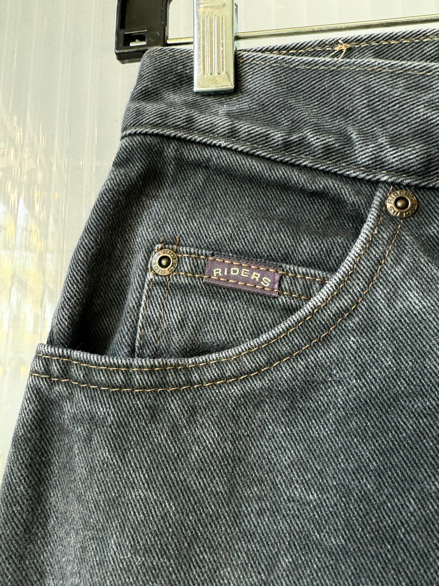 1990s Faded Green-Blue Riders Jeans