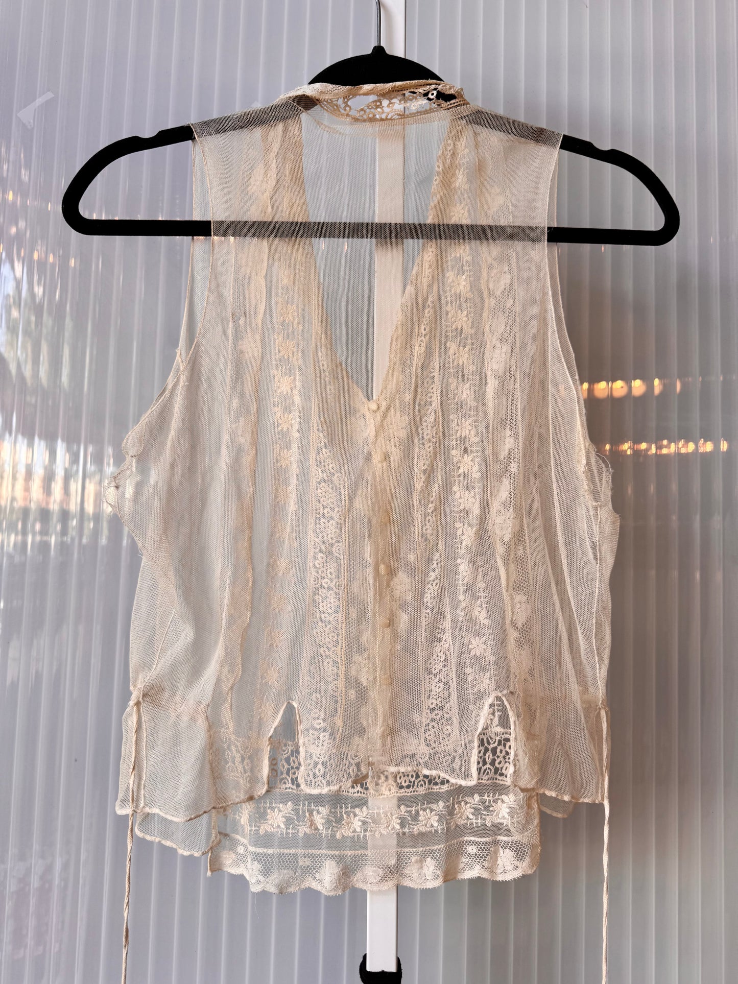 Circa. 1920s - 1930s Sheer Sleeveless Top