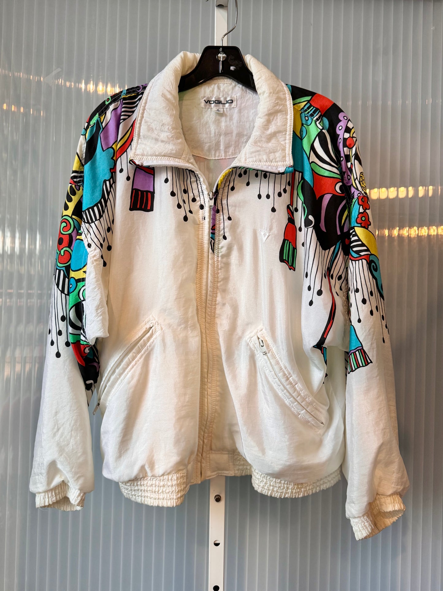 1990s Multicolor Kabuki-mask Windbreaker Jacket