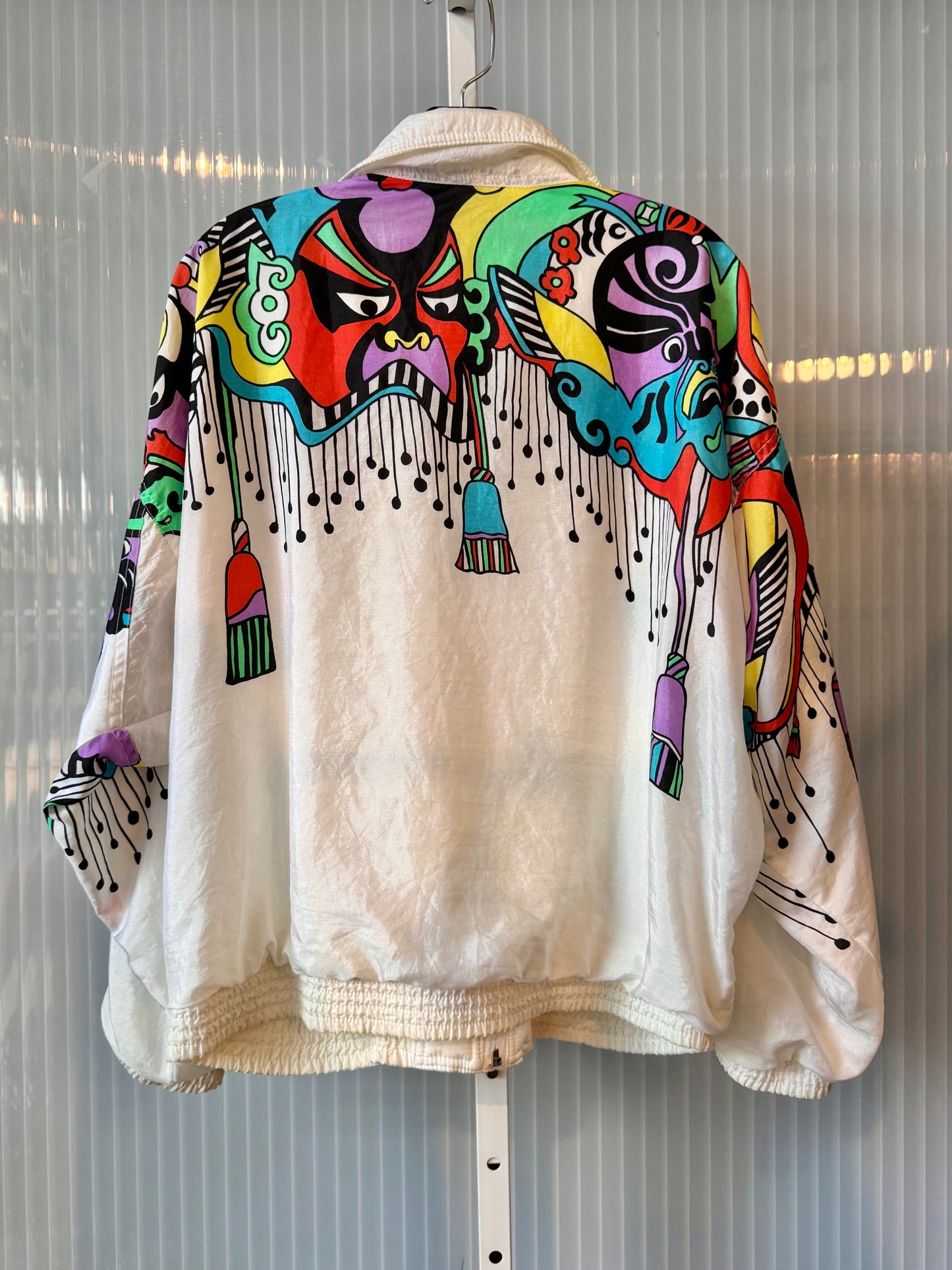 1990s Multicolor Kabuki-mask Windbreaker Jacket