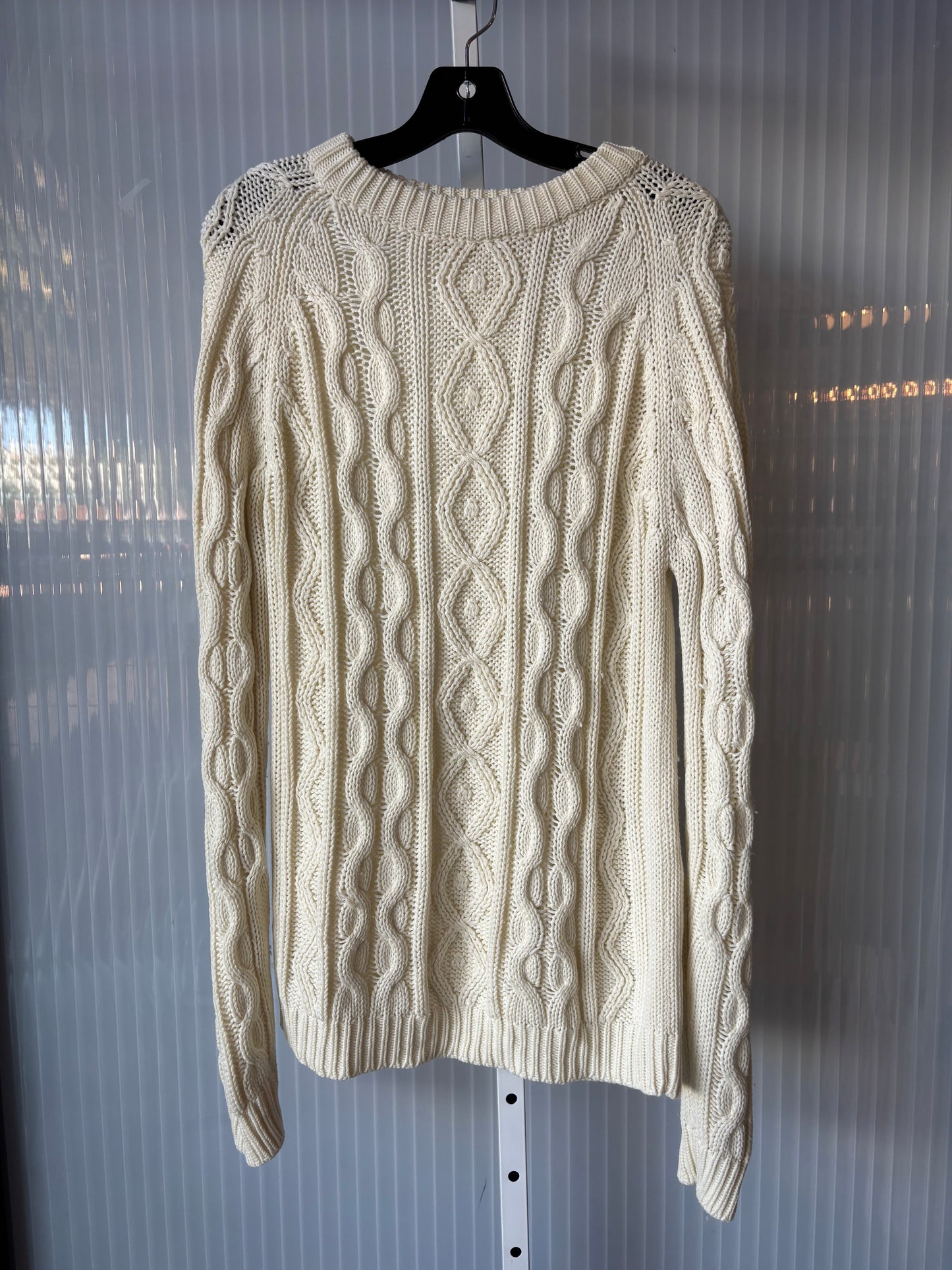 1980s White Cable Chunky Knit Sweater