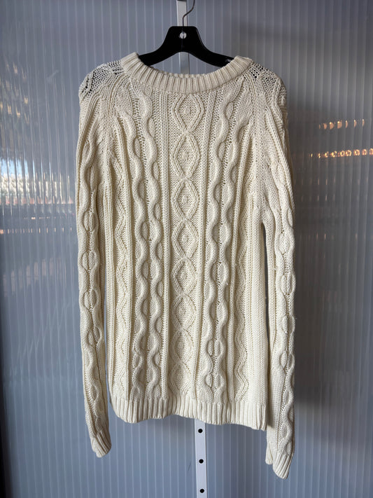 1980s White Cable Chunky Knit Sweater