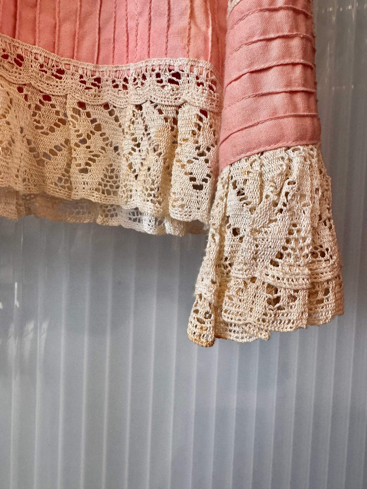 1970s Georgia Charuhas Pink Floral Top & Skirt Set