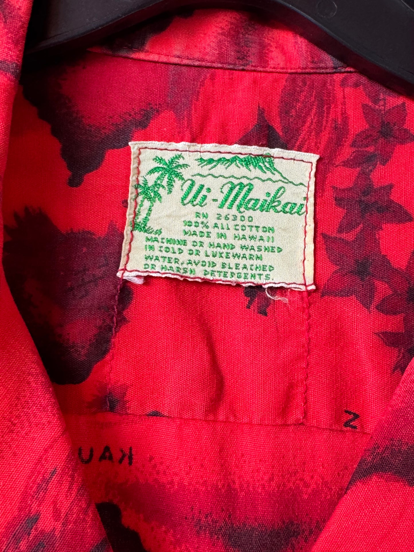 1960s Ui-Maikai Red Hawaiian Shirt