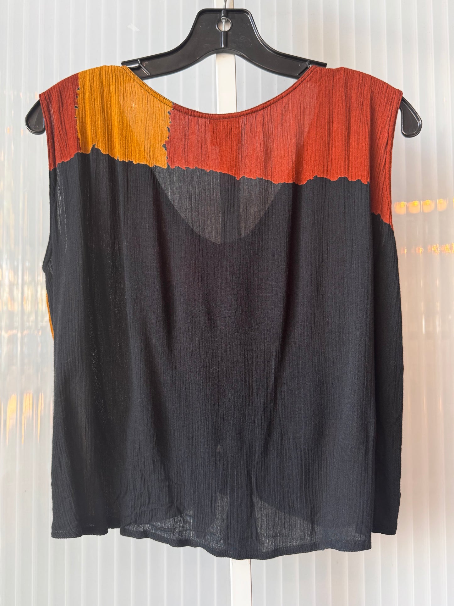 1990s Black Brown & Ochre Tank Top & Skirt Set