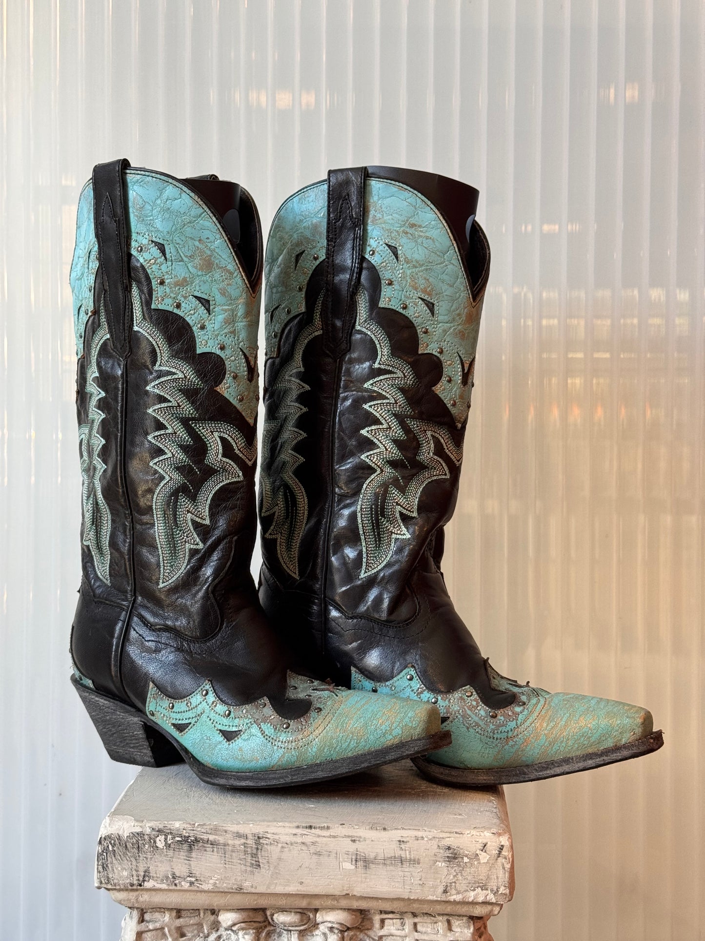 Dan Post Black & Teal Western Boots
