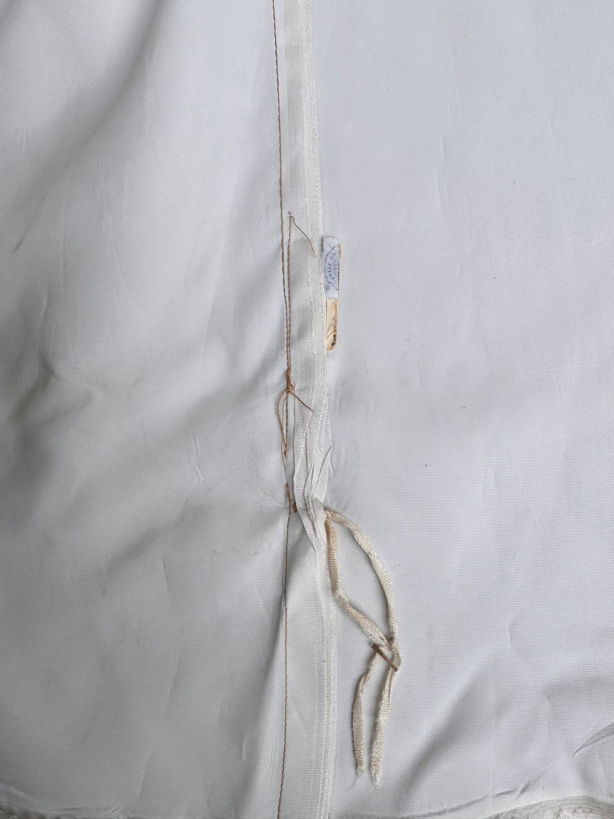1970s Cream Wedding Dress with Tan Embroidery