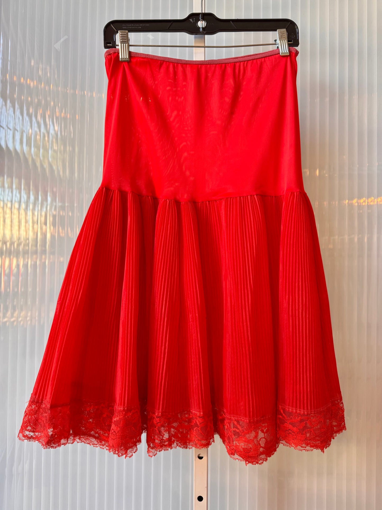1950s Red Pleated A-Line Petticoat