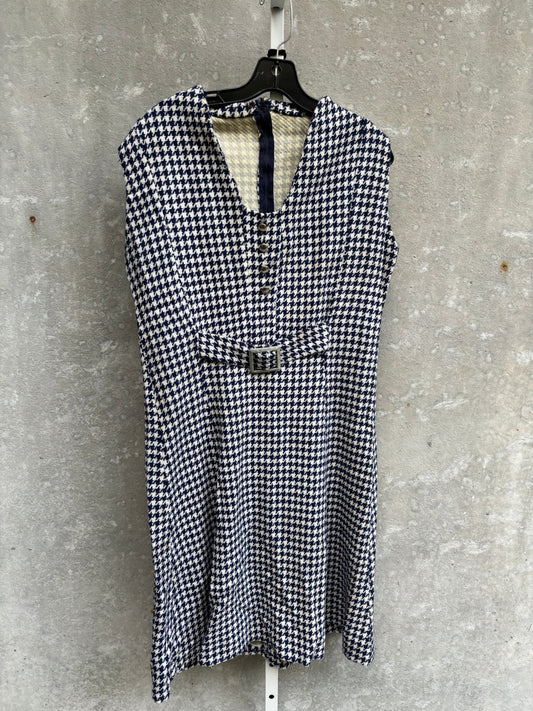 1960s Houndstooth A-Line Dress with Buckle