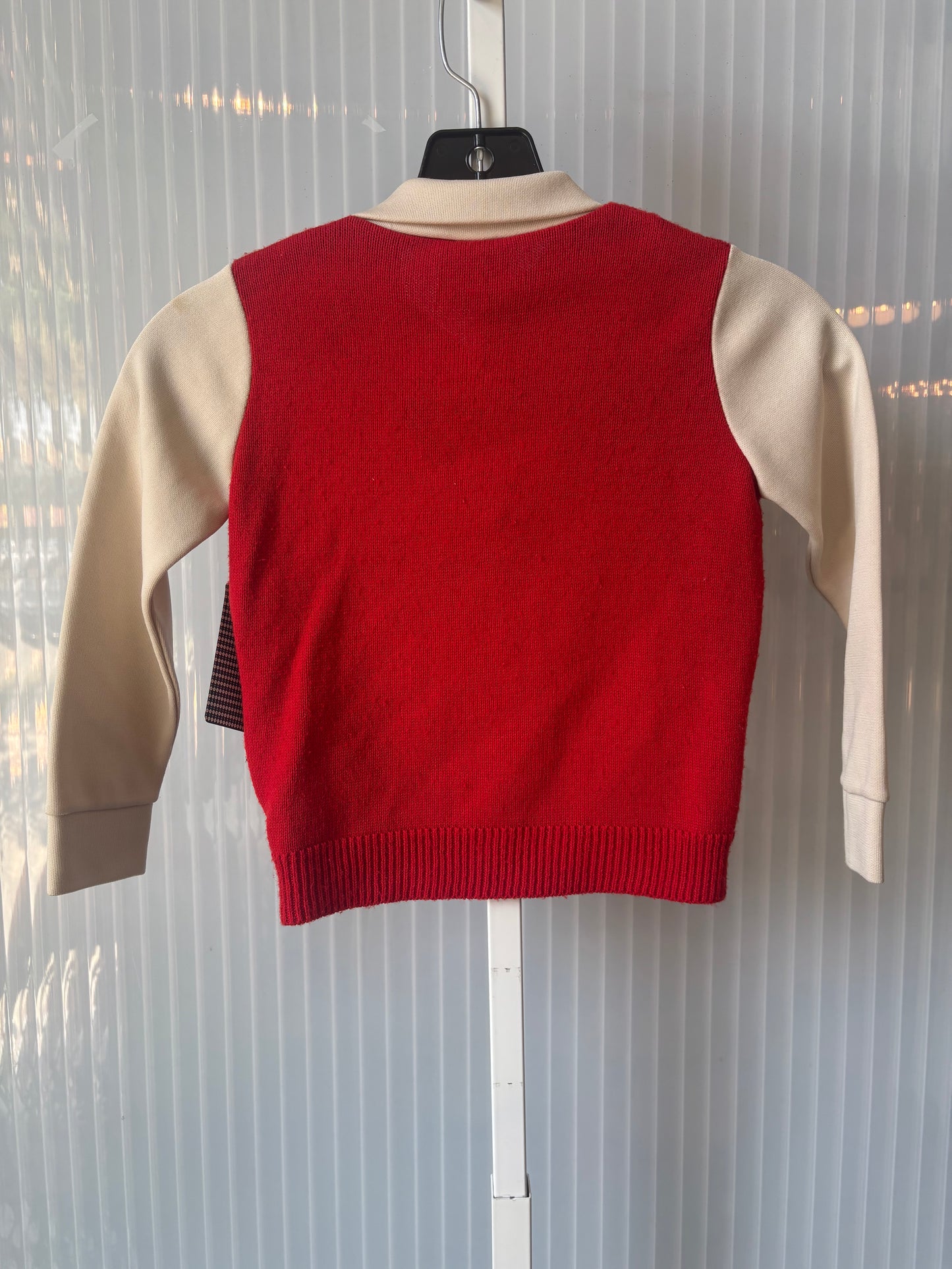 1970s Red & Cream Children's Sweater & Trouser Set