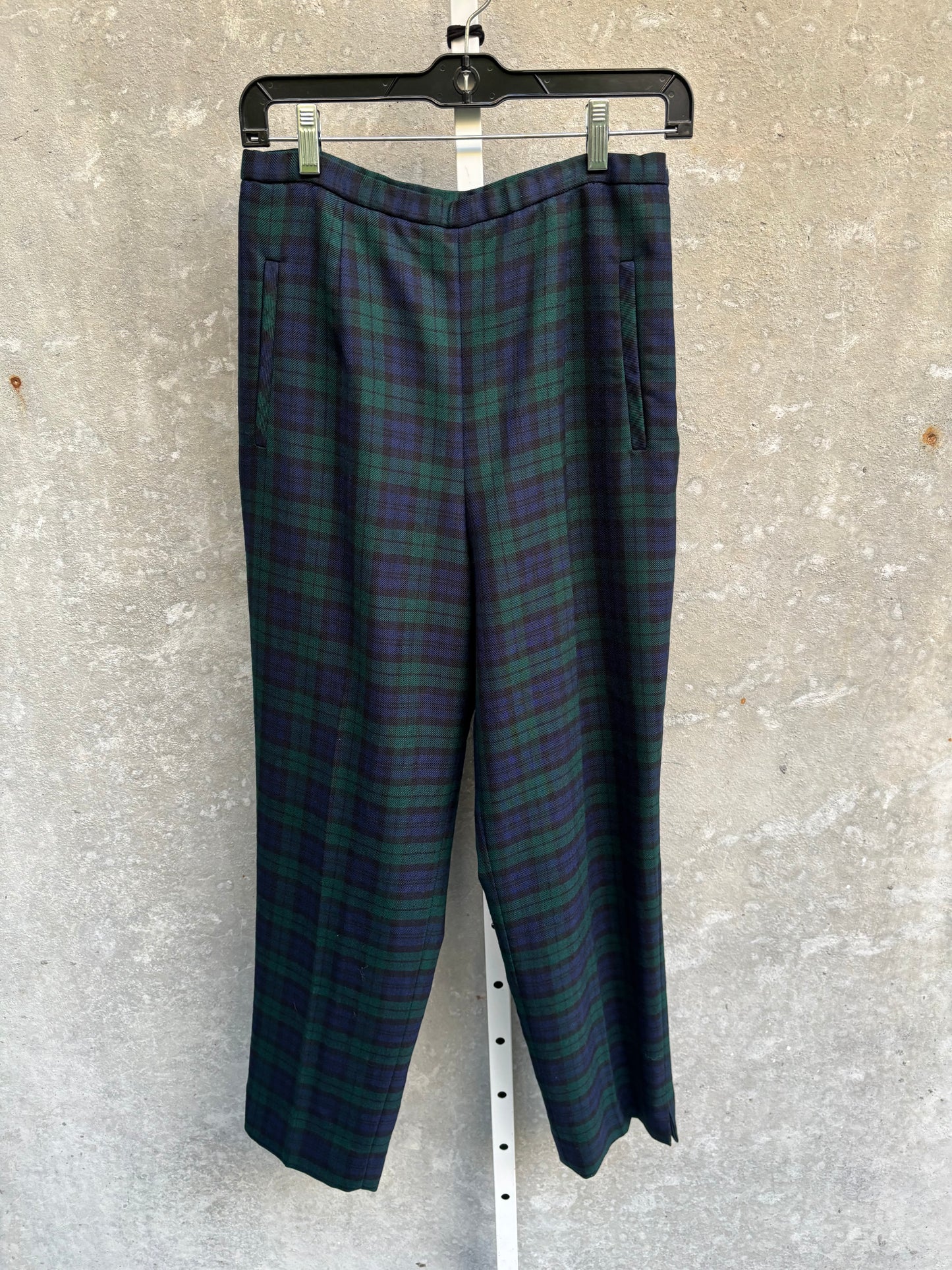 Dead-stock 100% Wool Green & Blue Plaid Tartan Pants