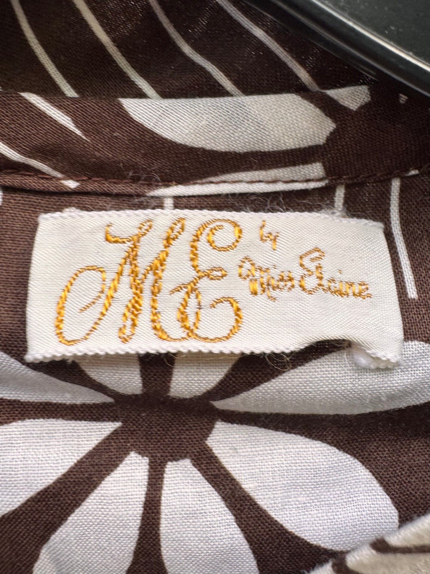 1970s Brown and White Floral Romper