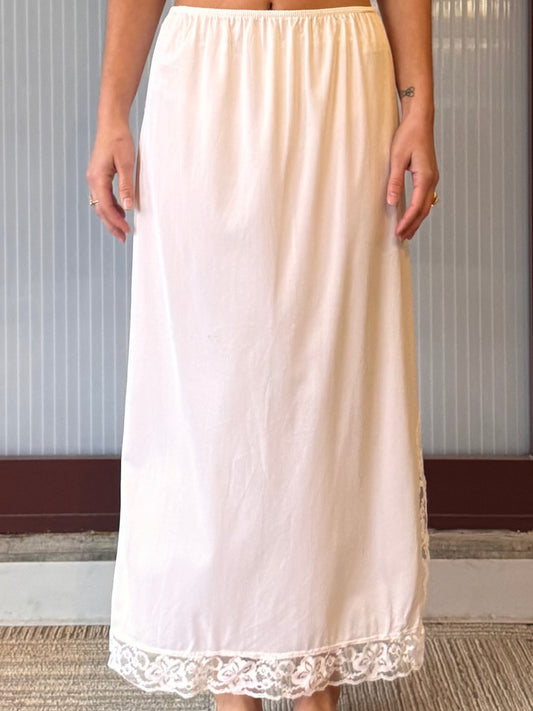 1960s White Skirt Slip