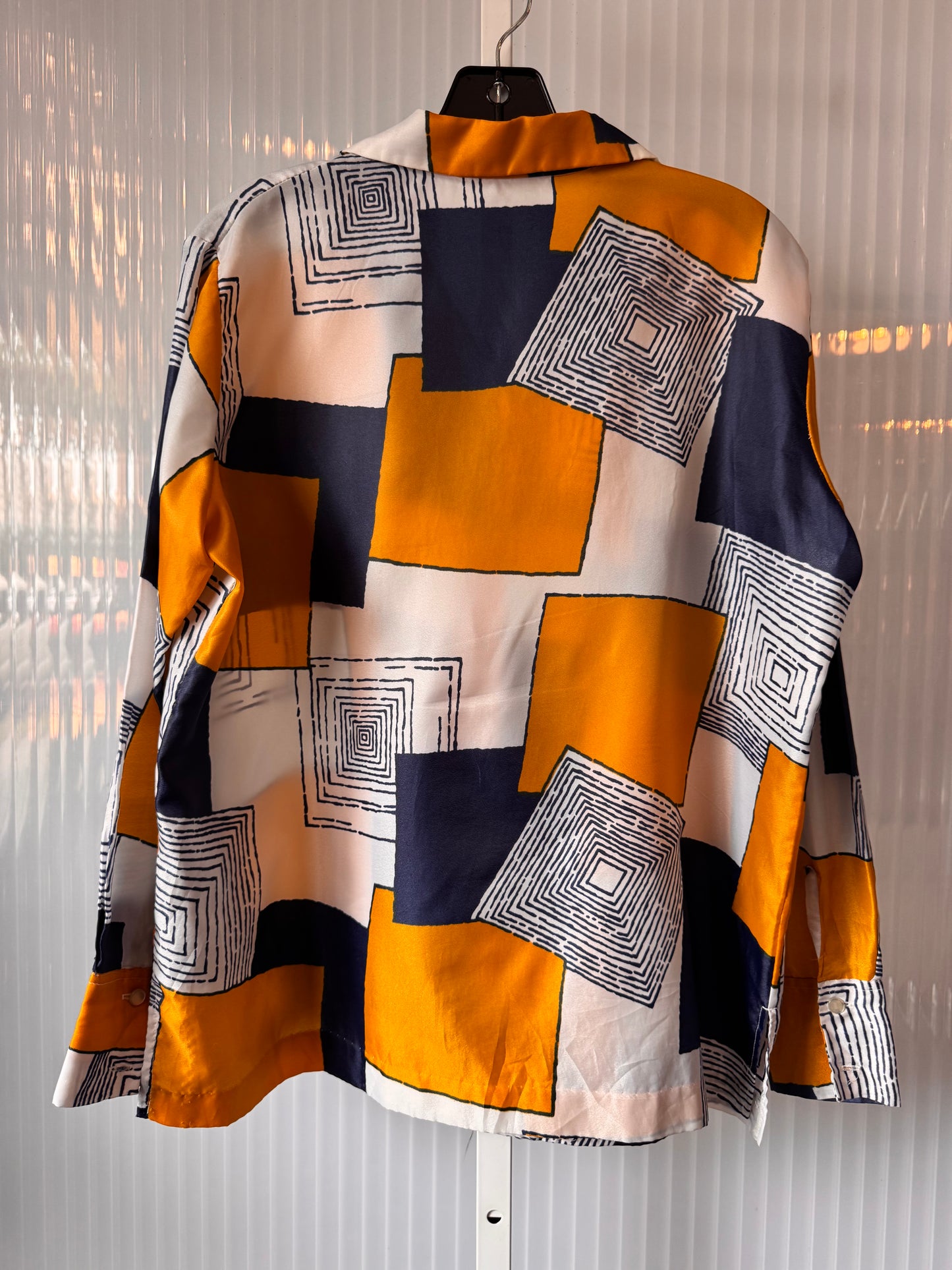 1980s Blue & Yellow Blouse