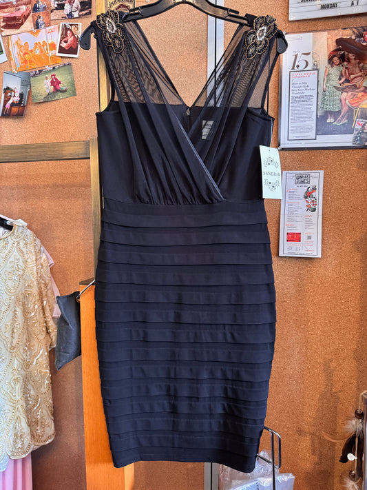 2010s Beaded Mesh Sheath Dress
