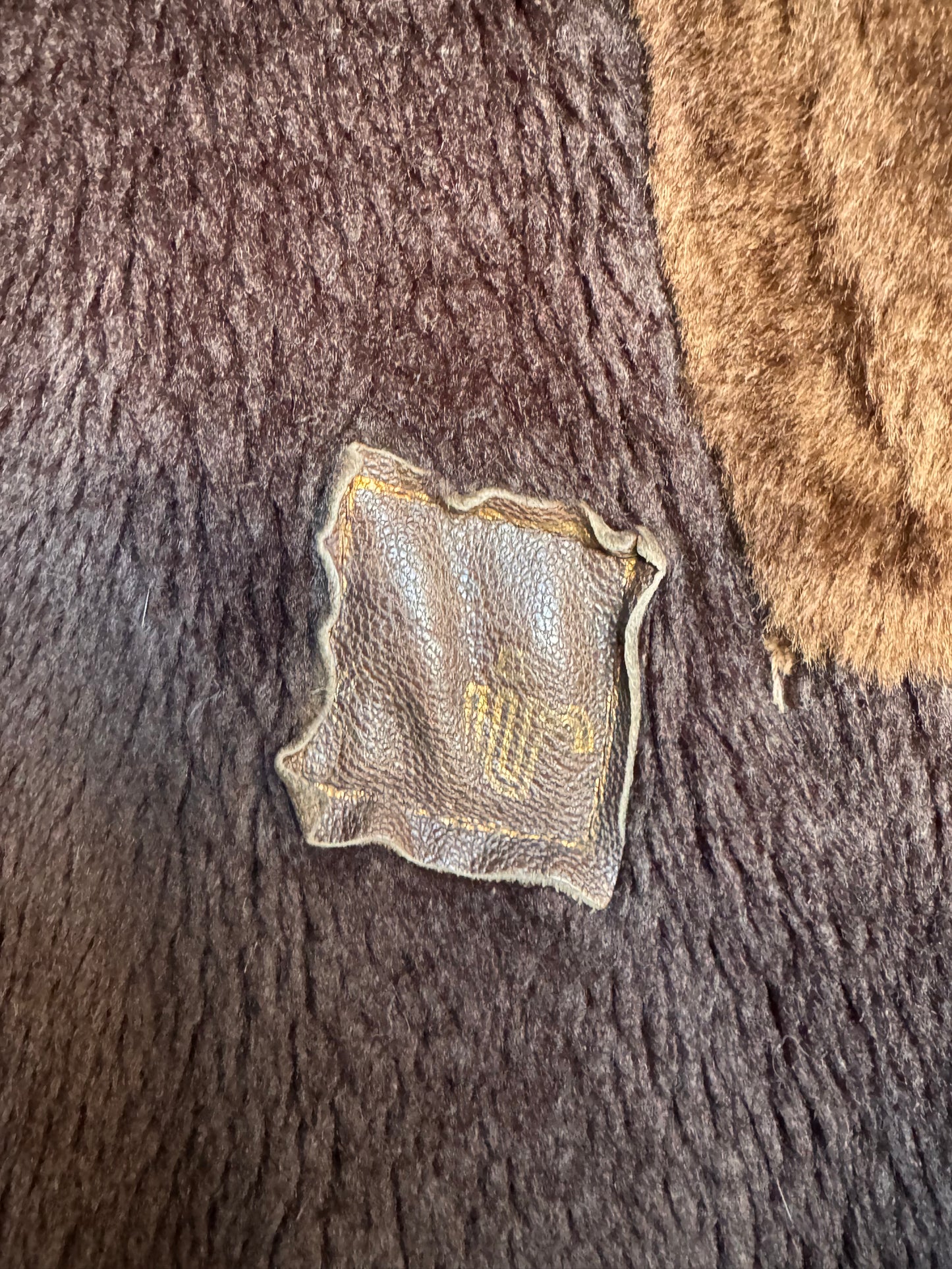 1970s Brown Leather Coat with Sherpa Lapel Collar