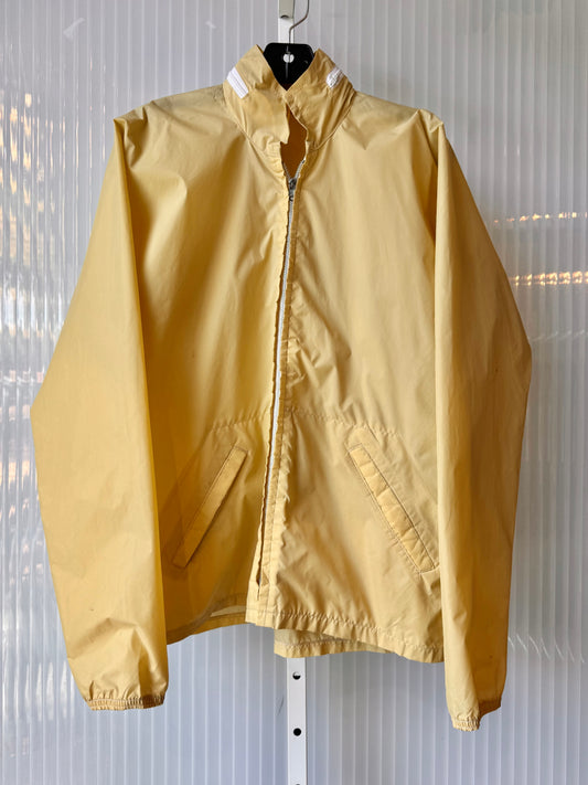 1970s Muted Yellow Hooded Rain Jacket