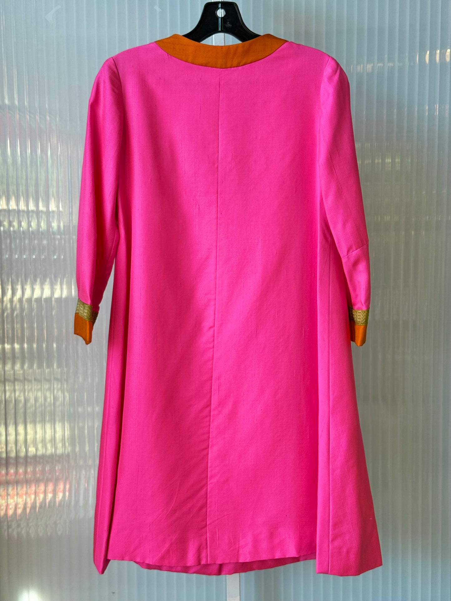 1960s Neon Pink Kurta-Style Dress