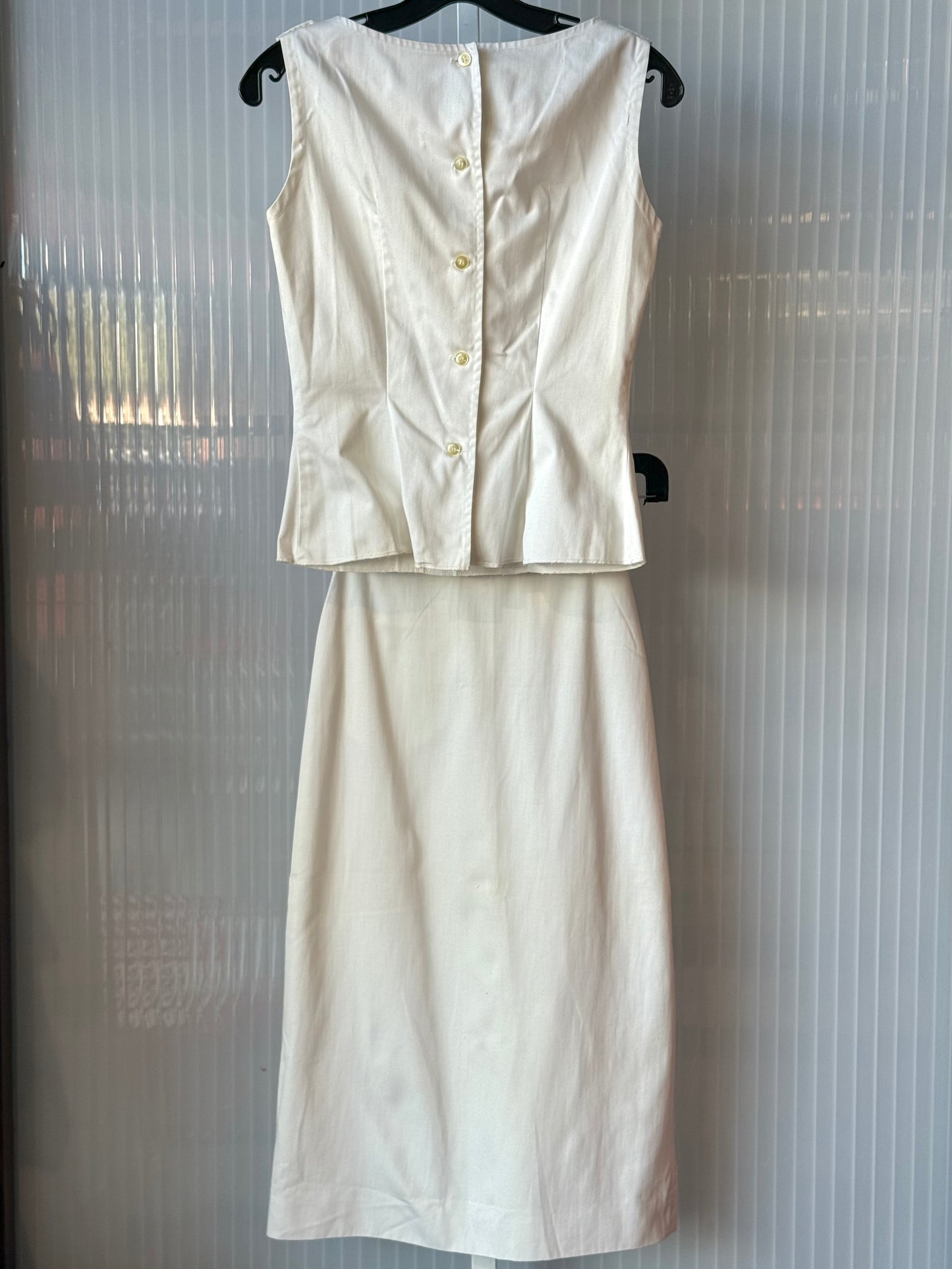 1960s White Top & Skirt Set