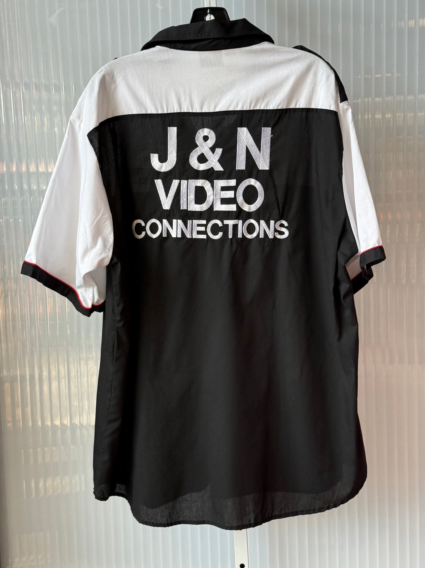1980s Black & White Race Team Button-Up Shirt