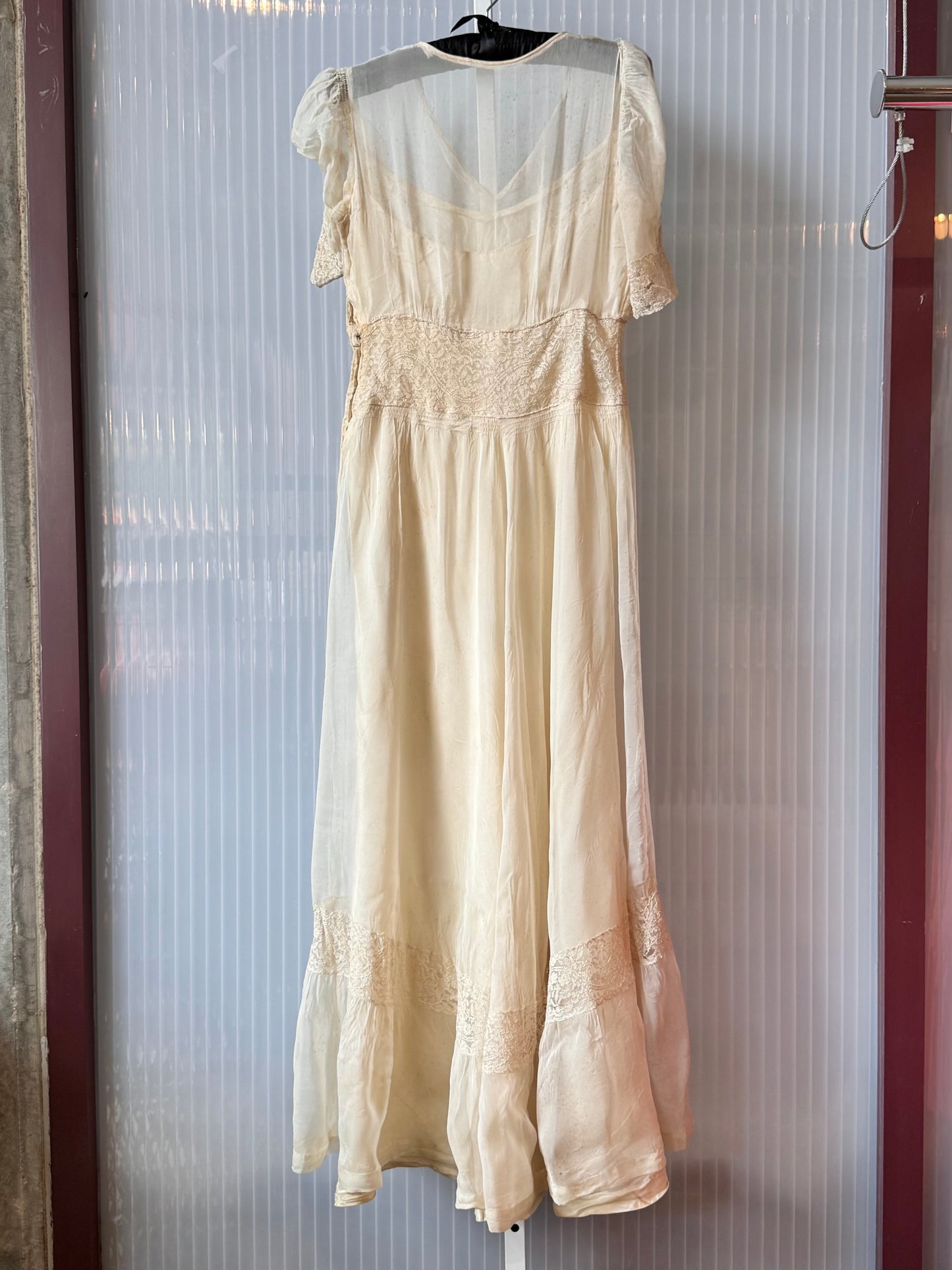 1910s/20s Sheer Cream Dress